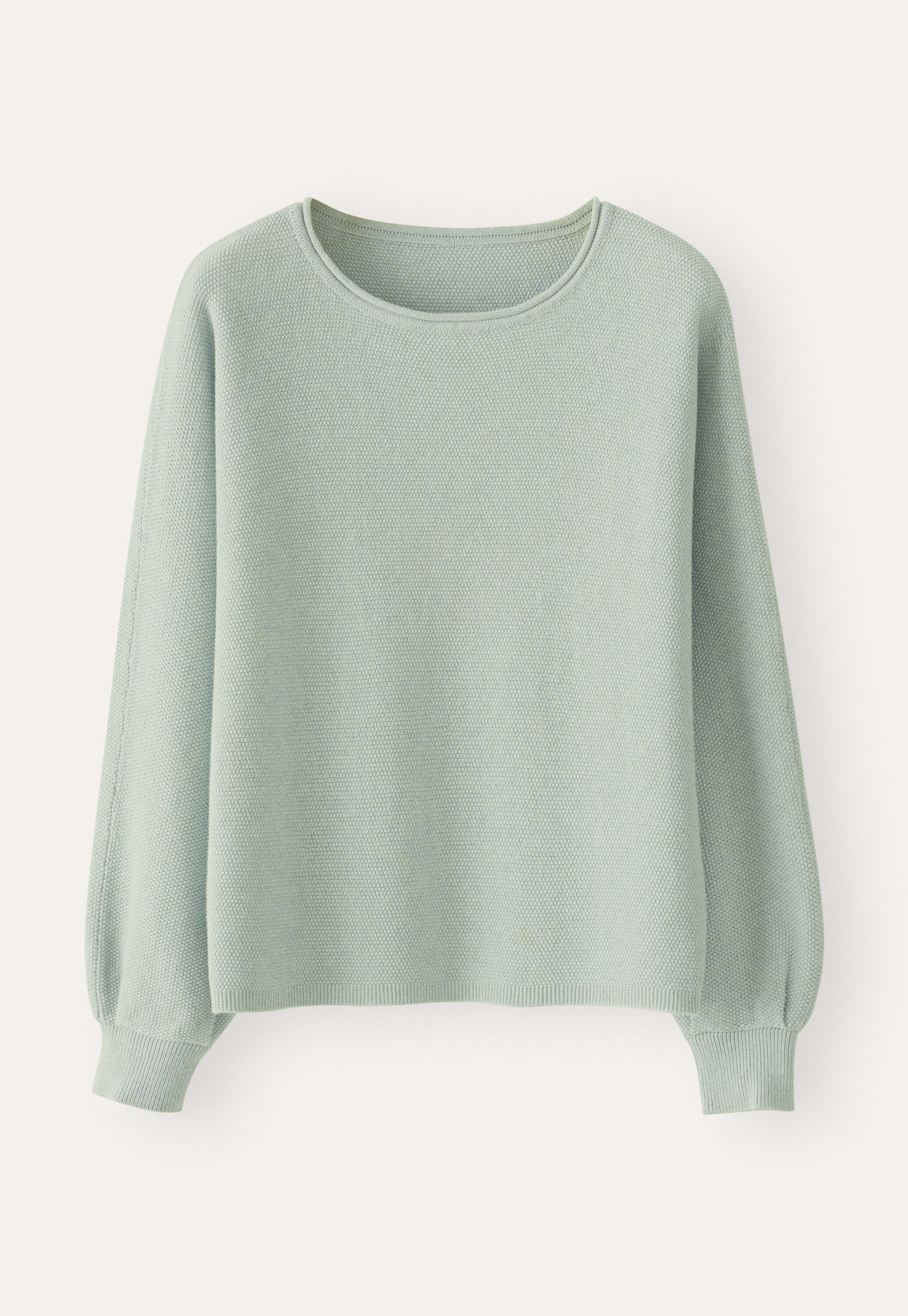 Perlmuster-Dolman-Pullover, Gewaschenes Aqua, large