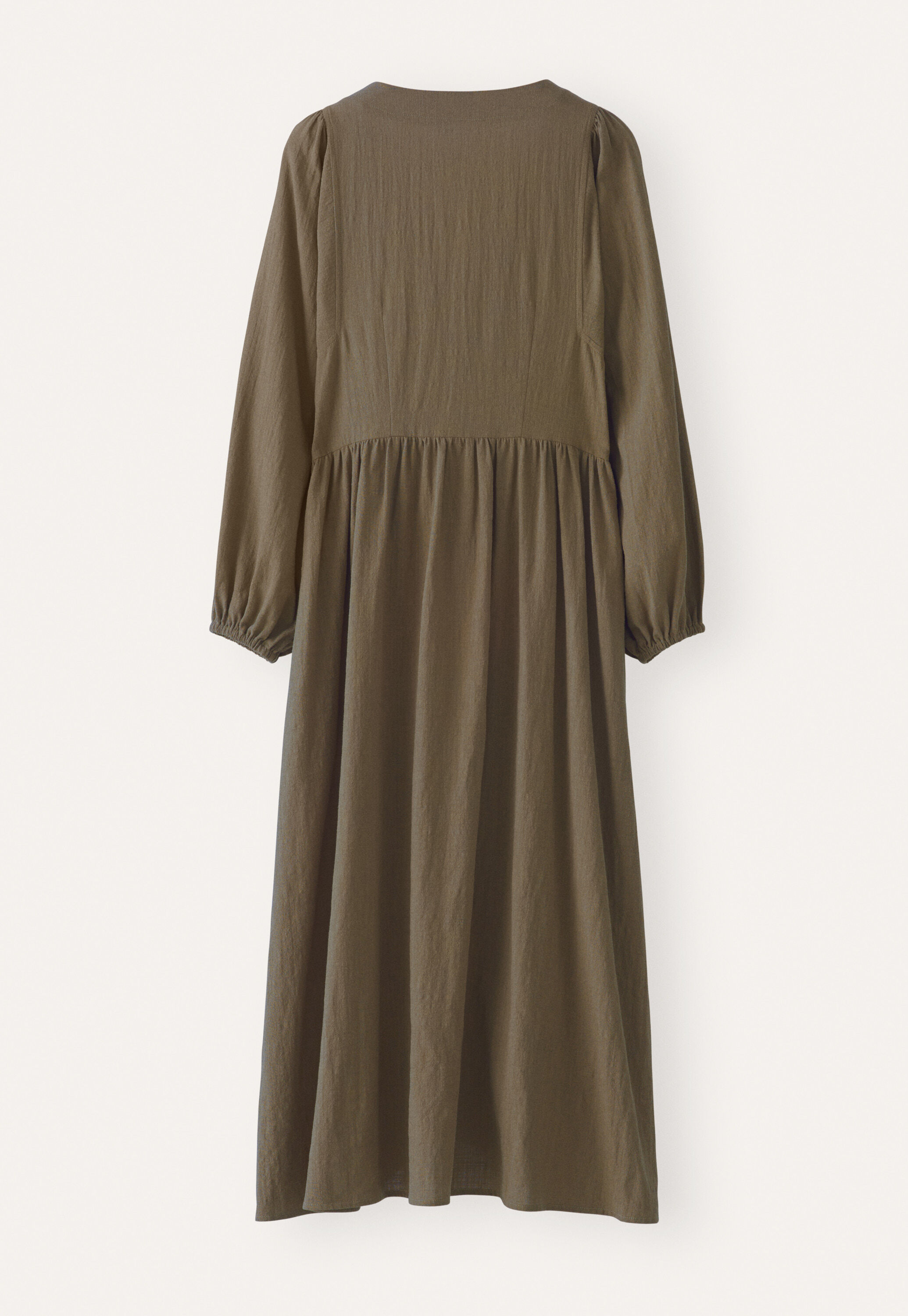 Kleid mit gerafften &Auml;rmeln, Khaki, large