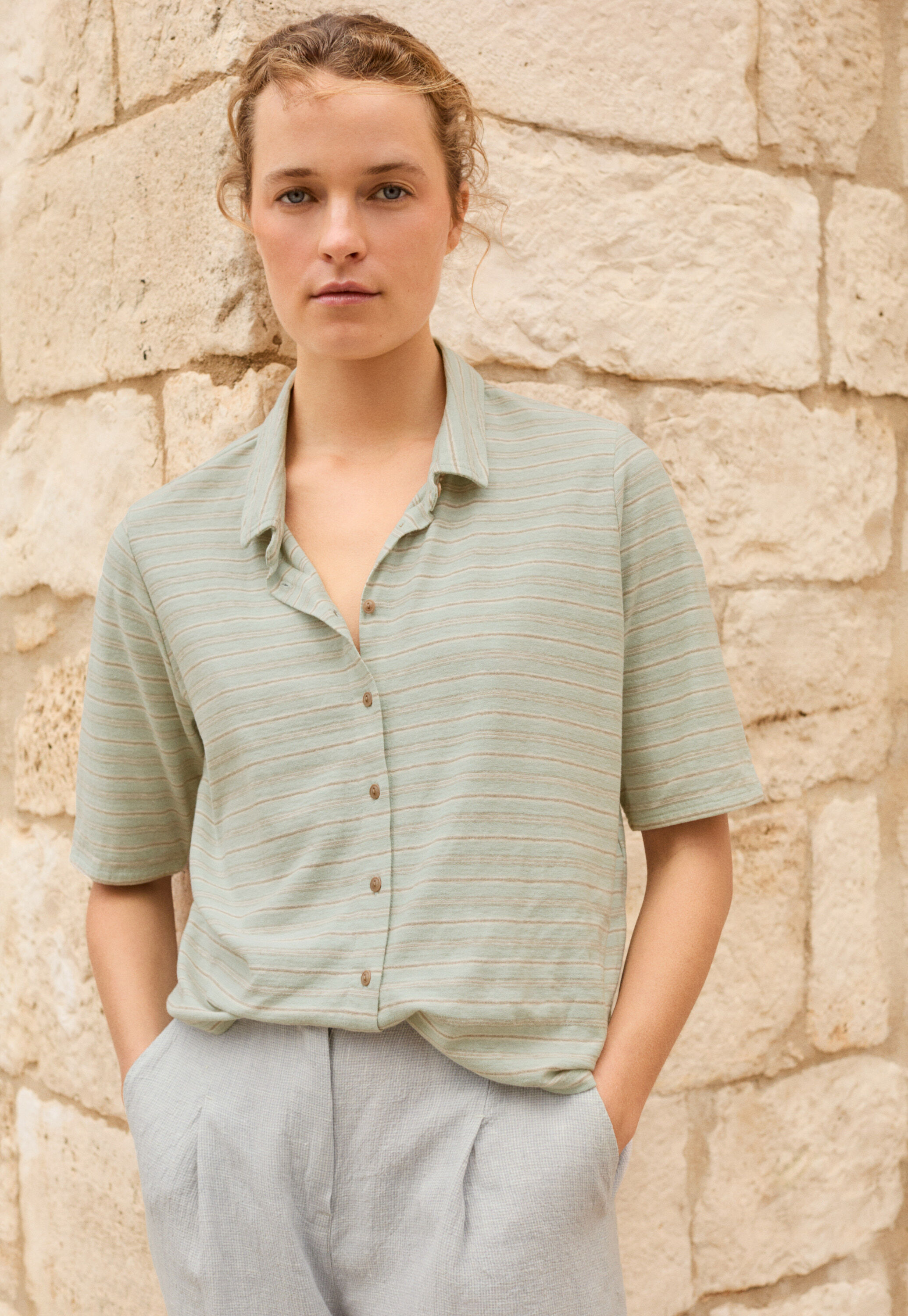 Gestreifte Jersey-Bluse