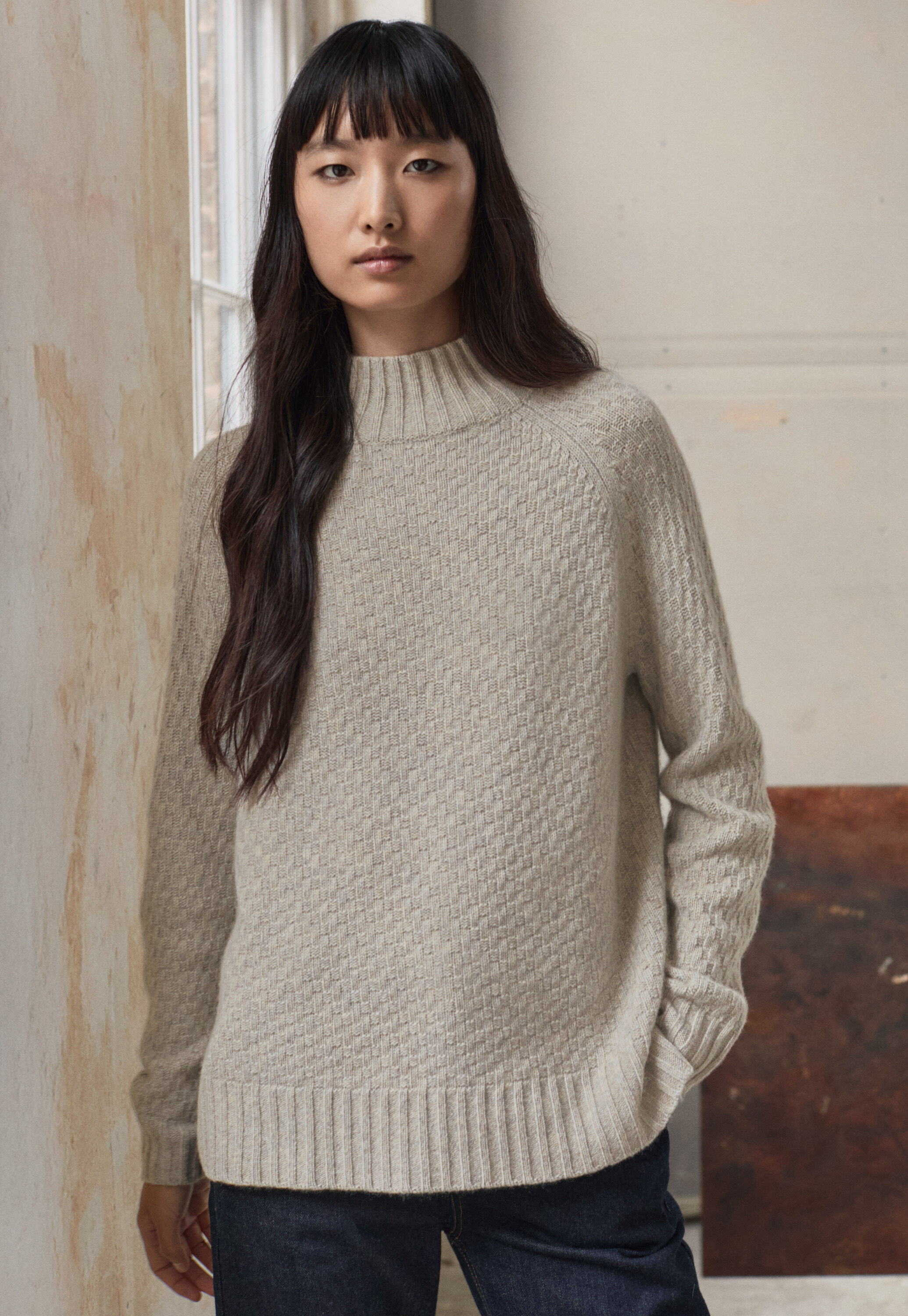 Pullover mit Trichterkragen