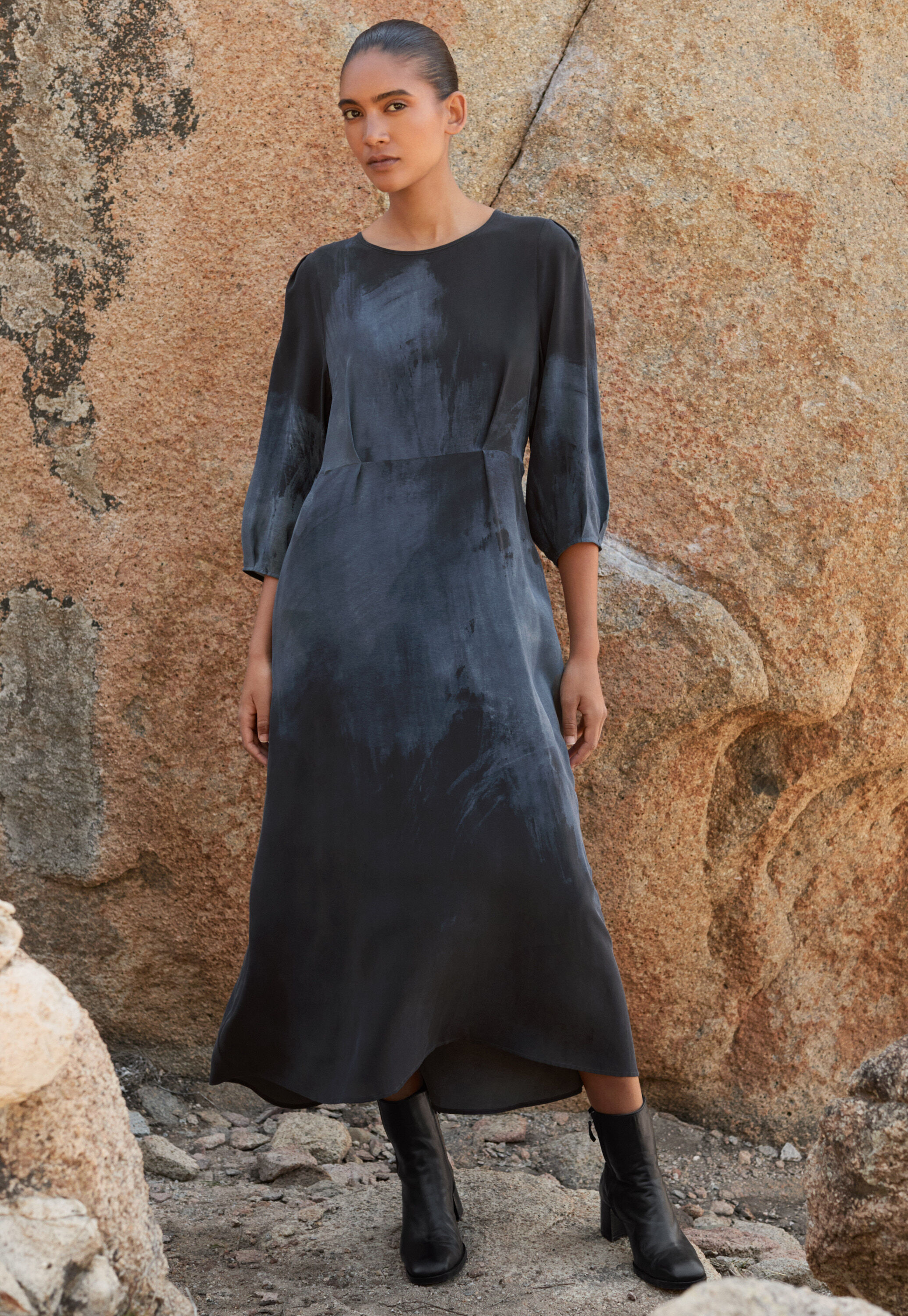 Langes Kleid mit Print