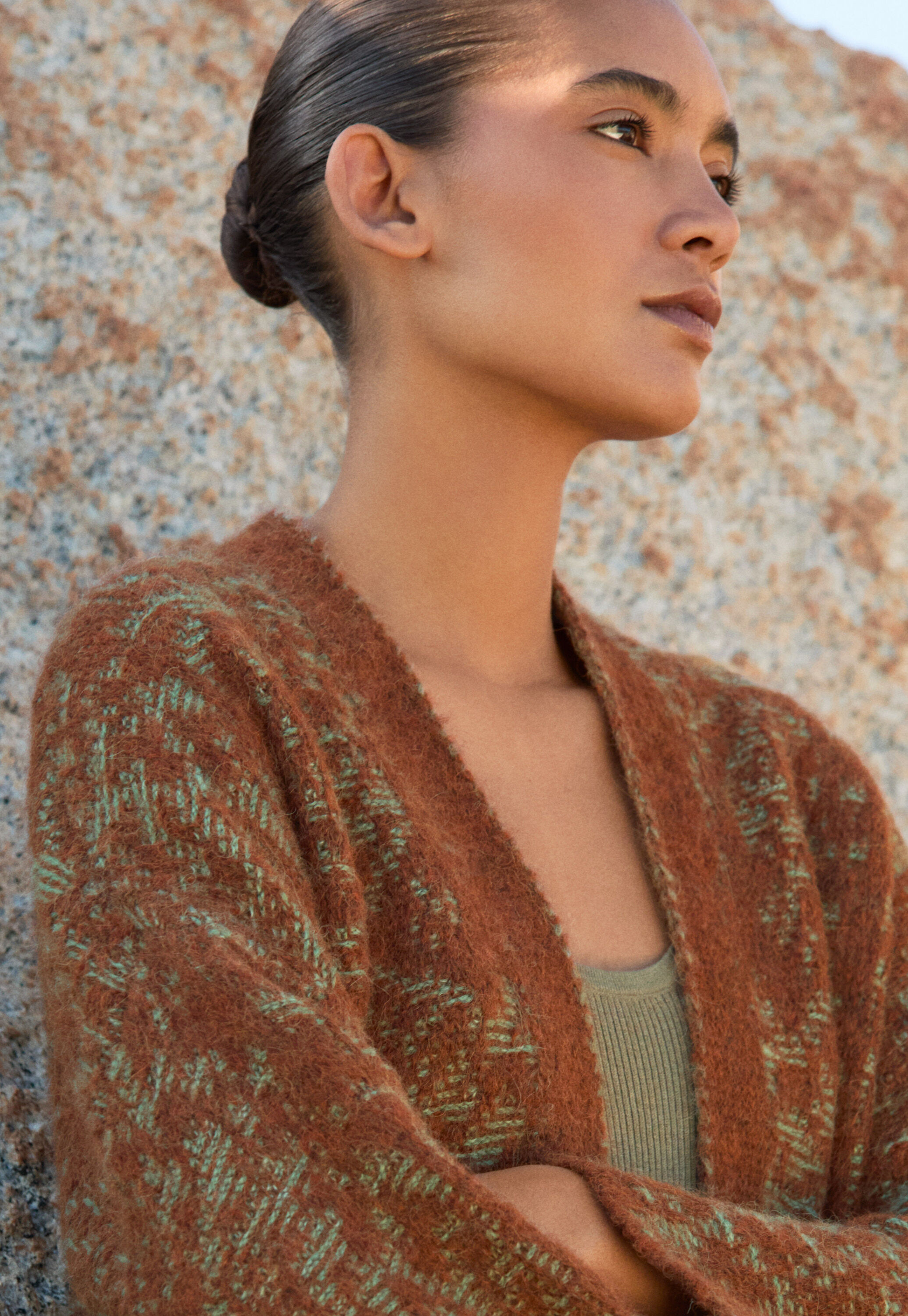 Kimono-Cardigan im Spitzenmuster