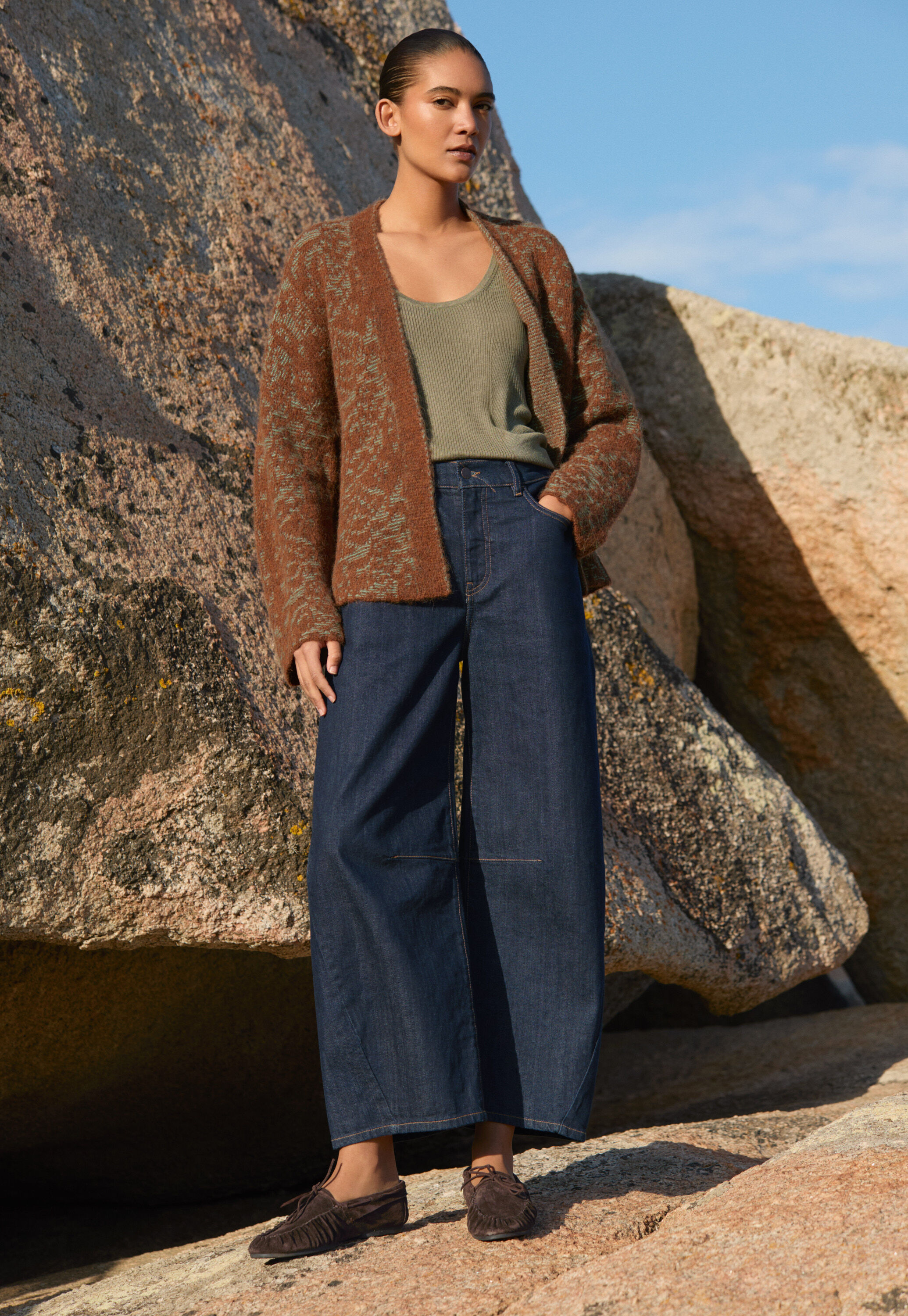 Kimono-Cardigan im Spitzenmuster
