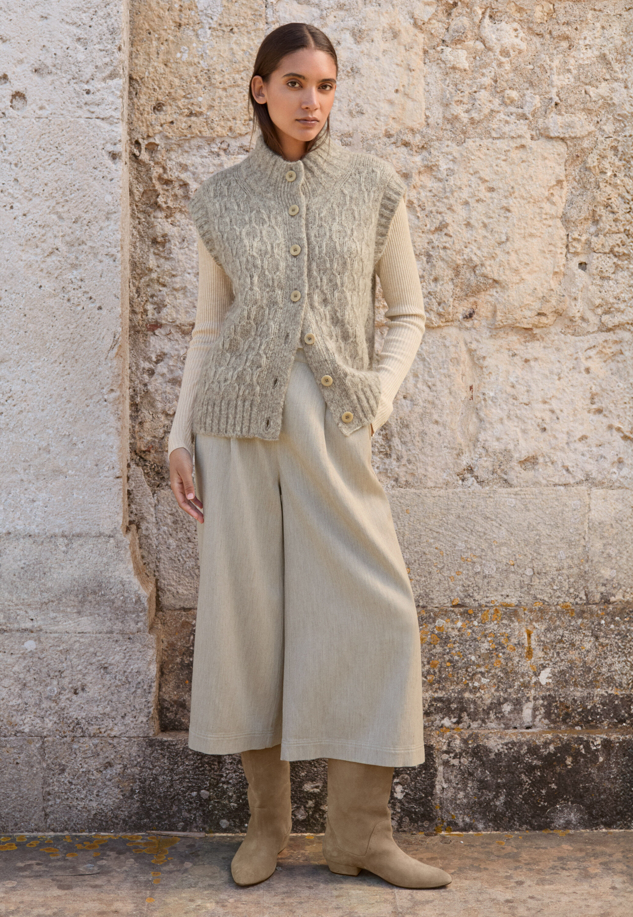 Wabenmuster-Pullover