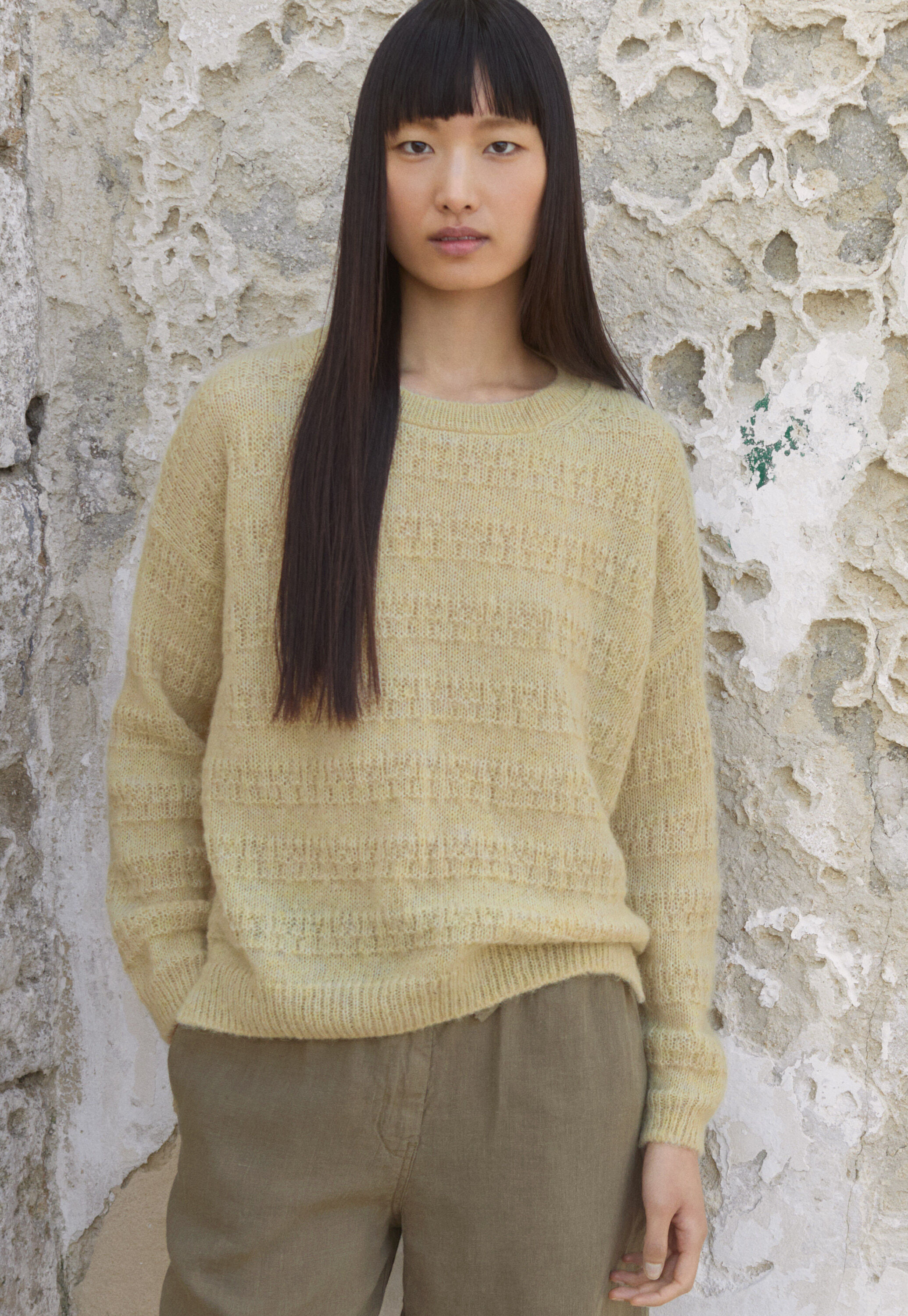 Pullover mit strukturierten Streifen