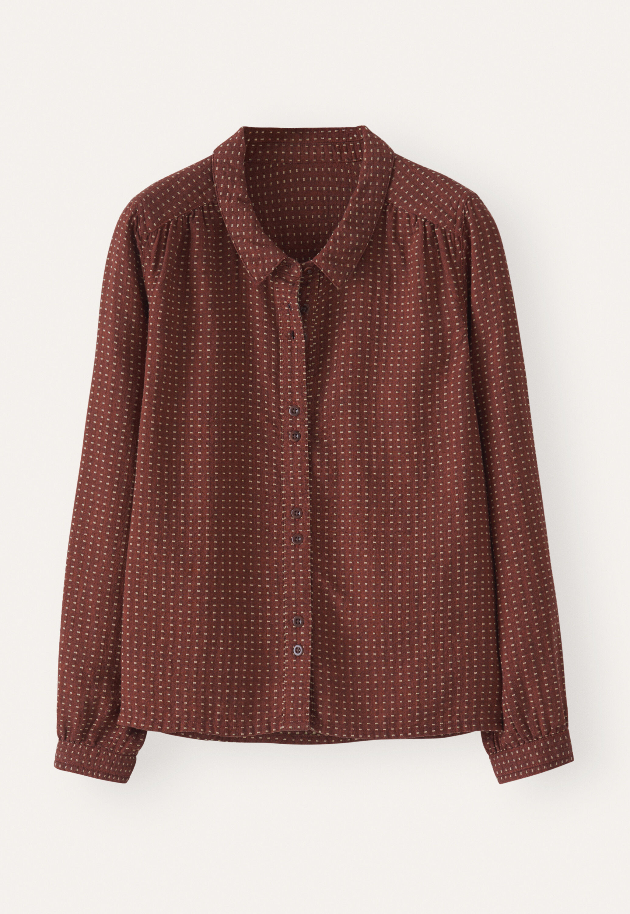 Bluse mit eingewebten Punkten