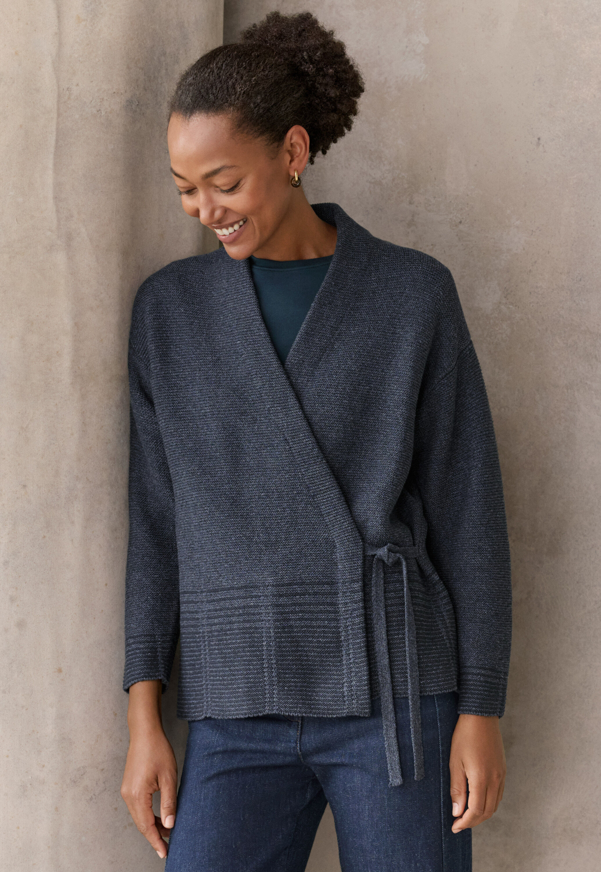 Kimono Cardigan im Karomuster