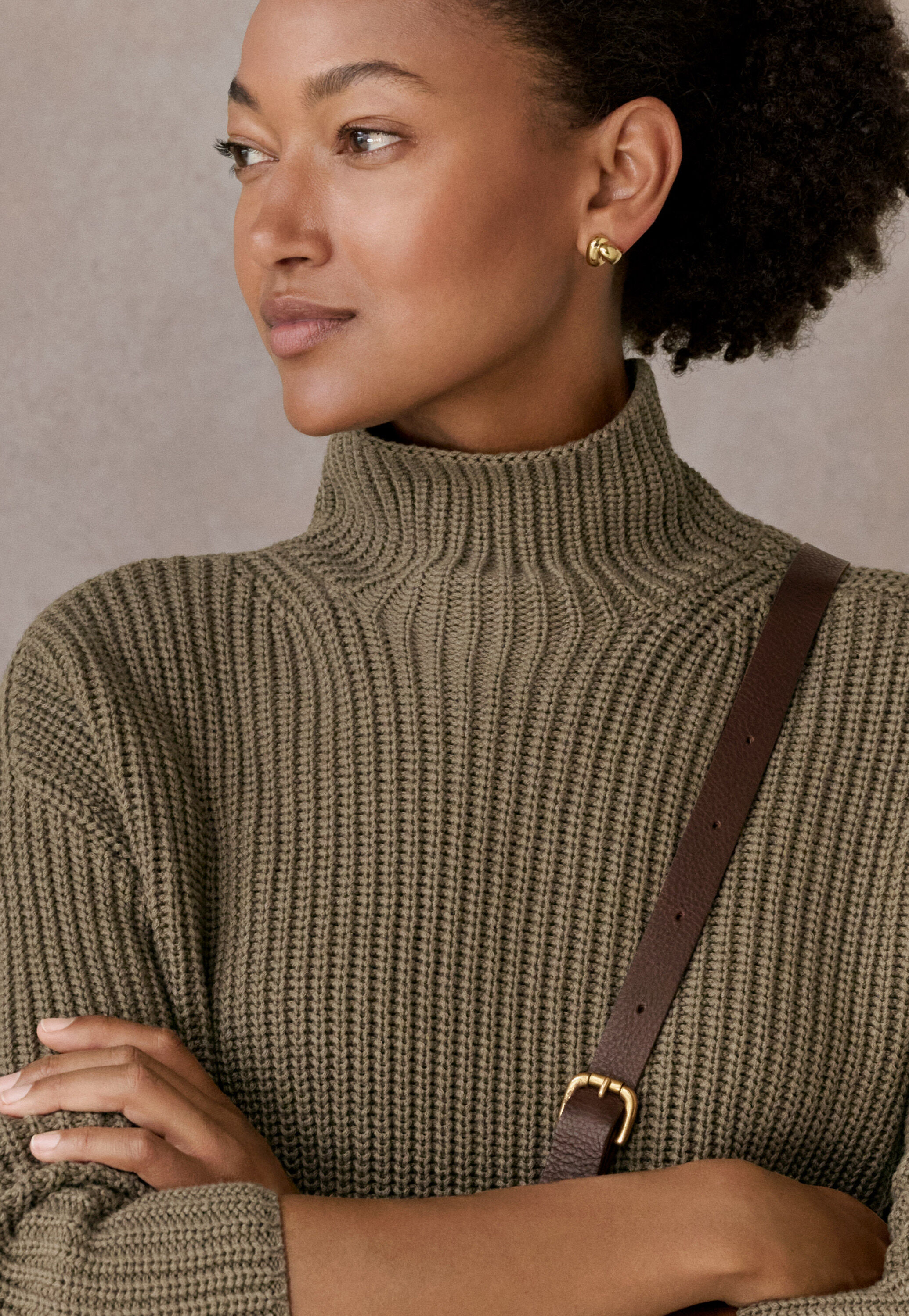 Pullover mit Trichterkragen