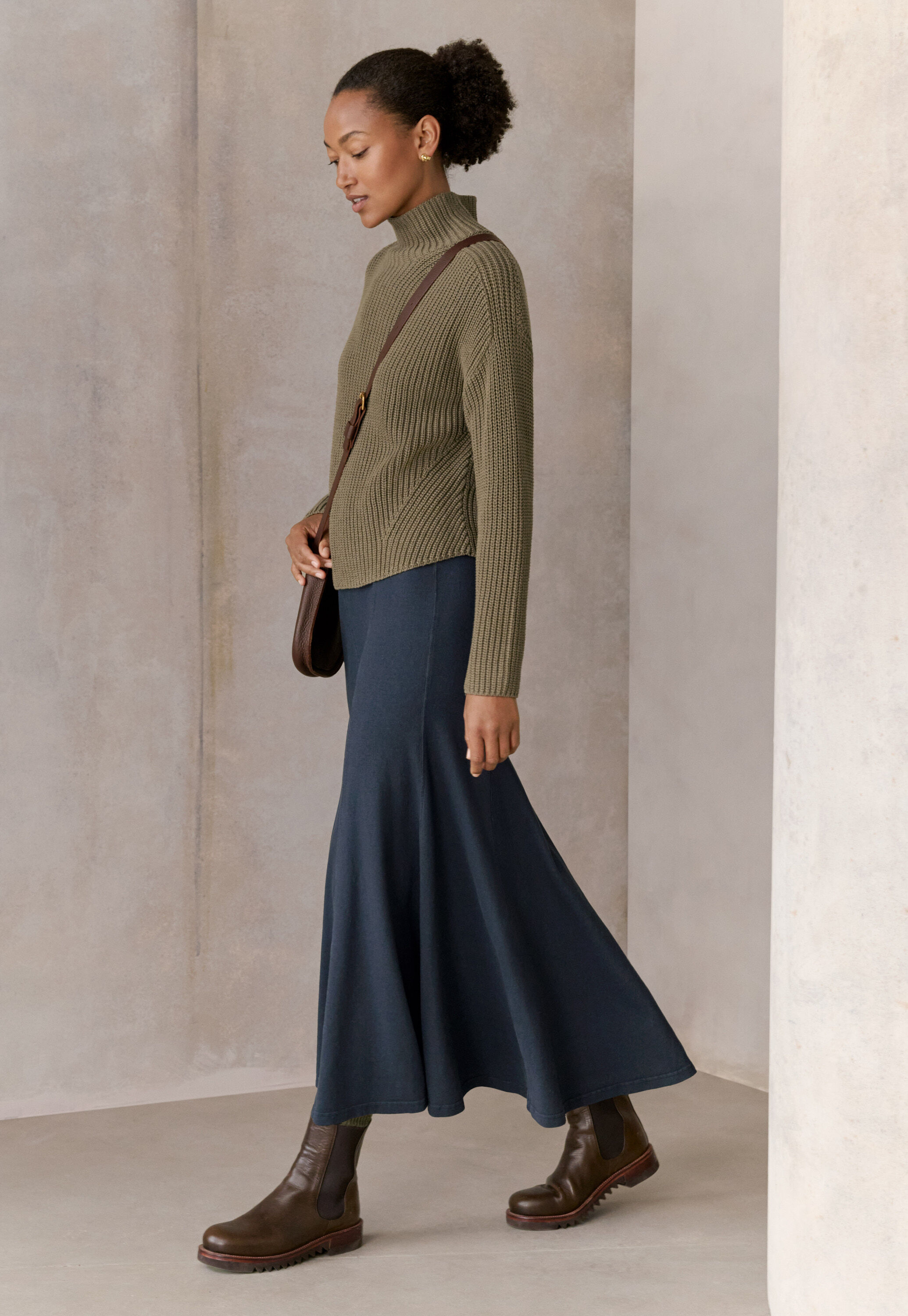 Pullover mit Trichterkragen