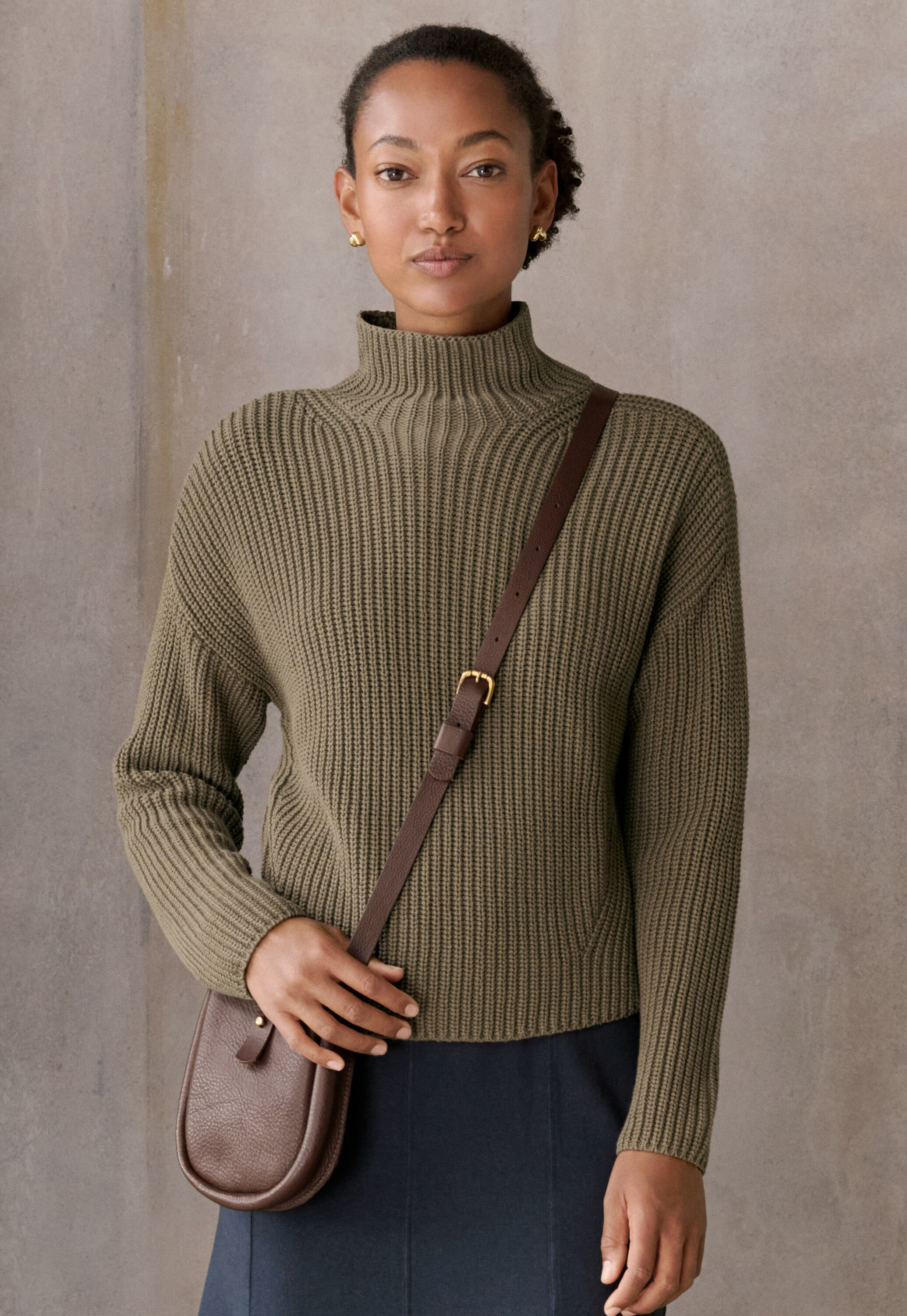 Pullover mit Trichterkragen
