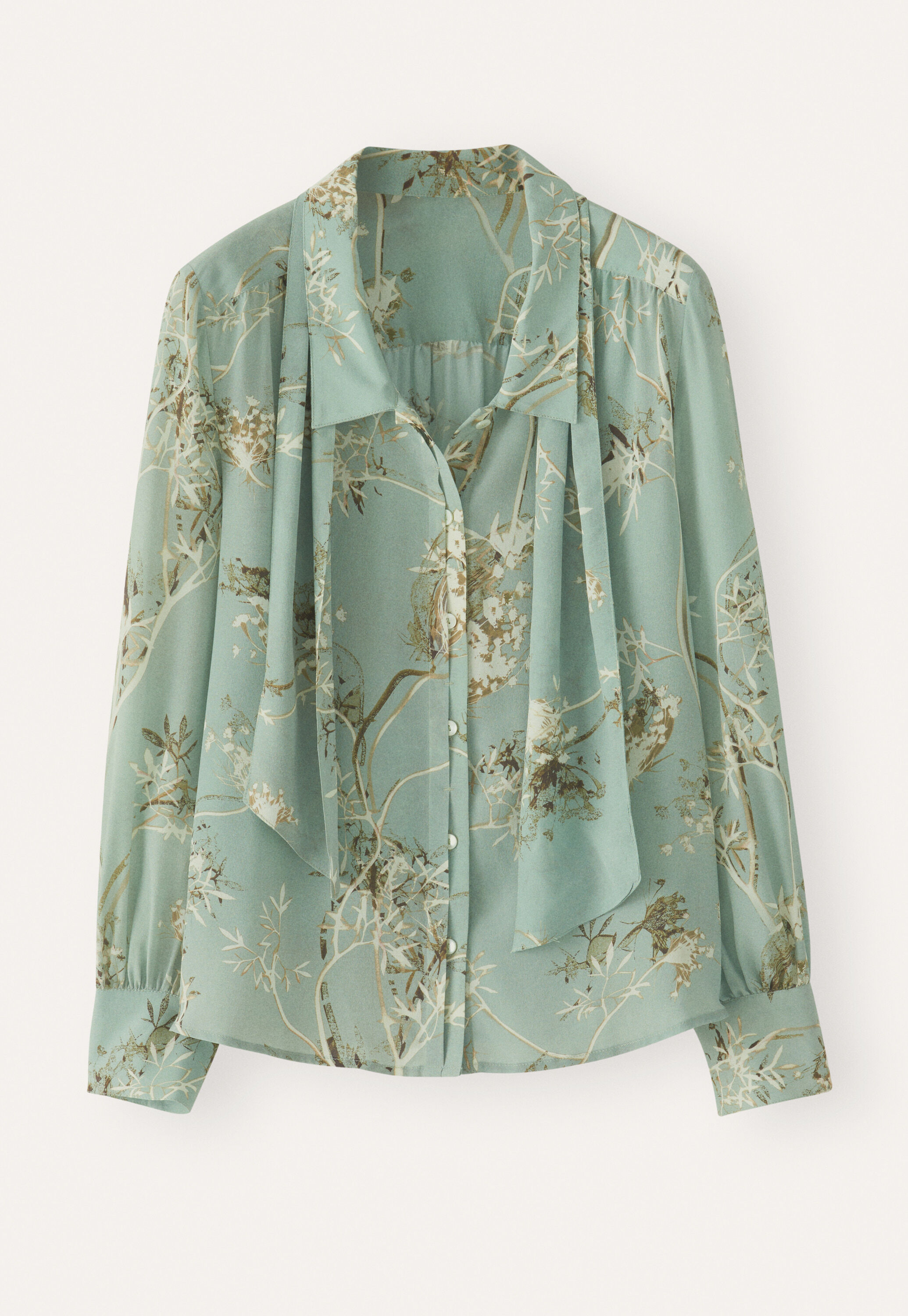 Schluppenbluse mit Print