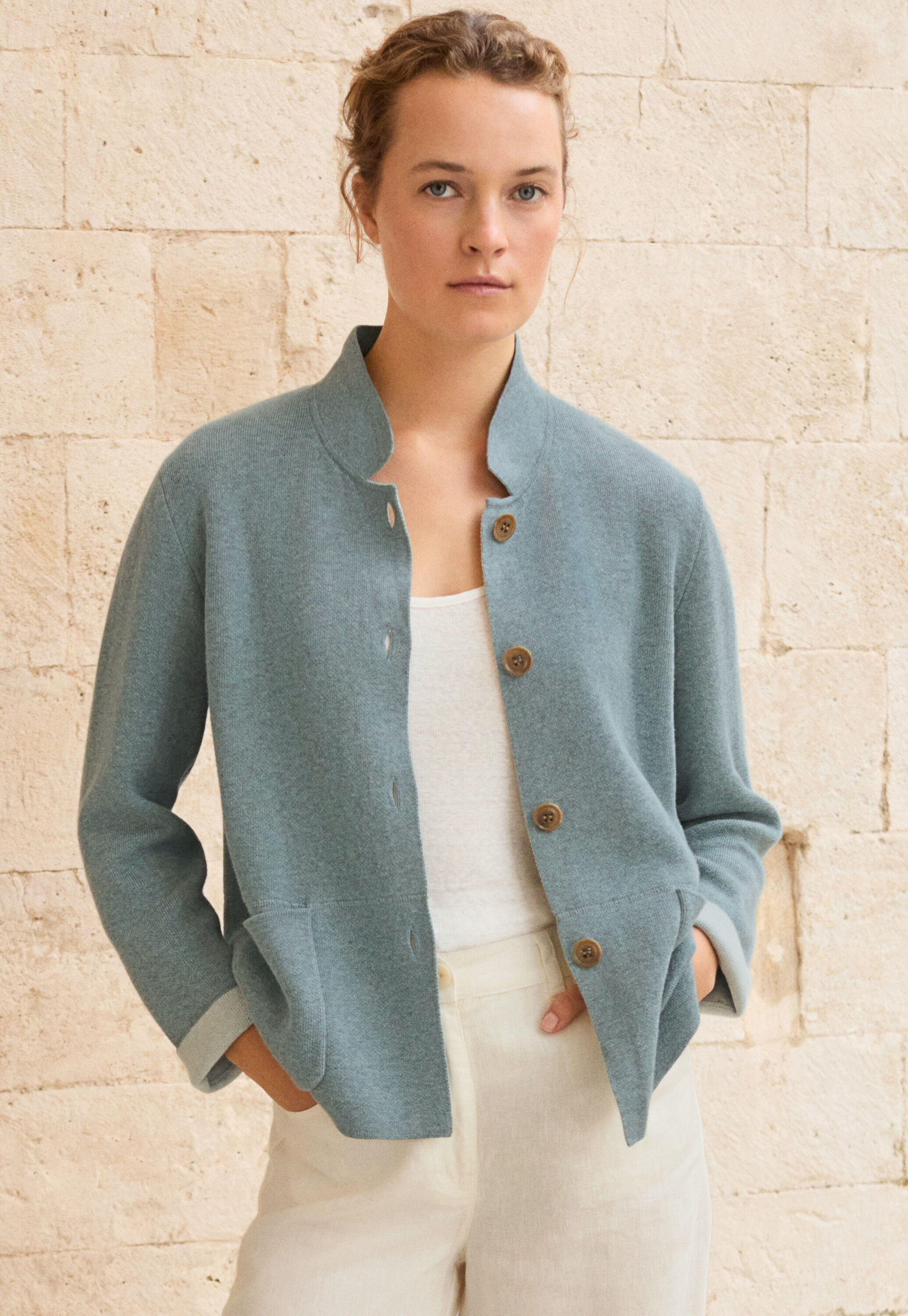Doppelt gestrickte Jacke