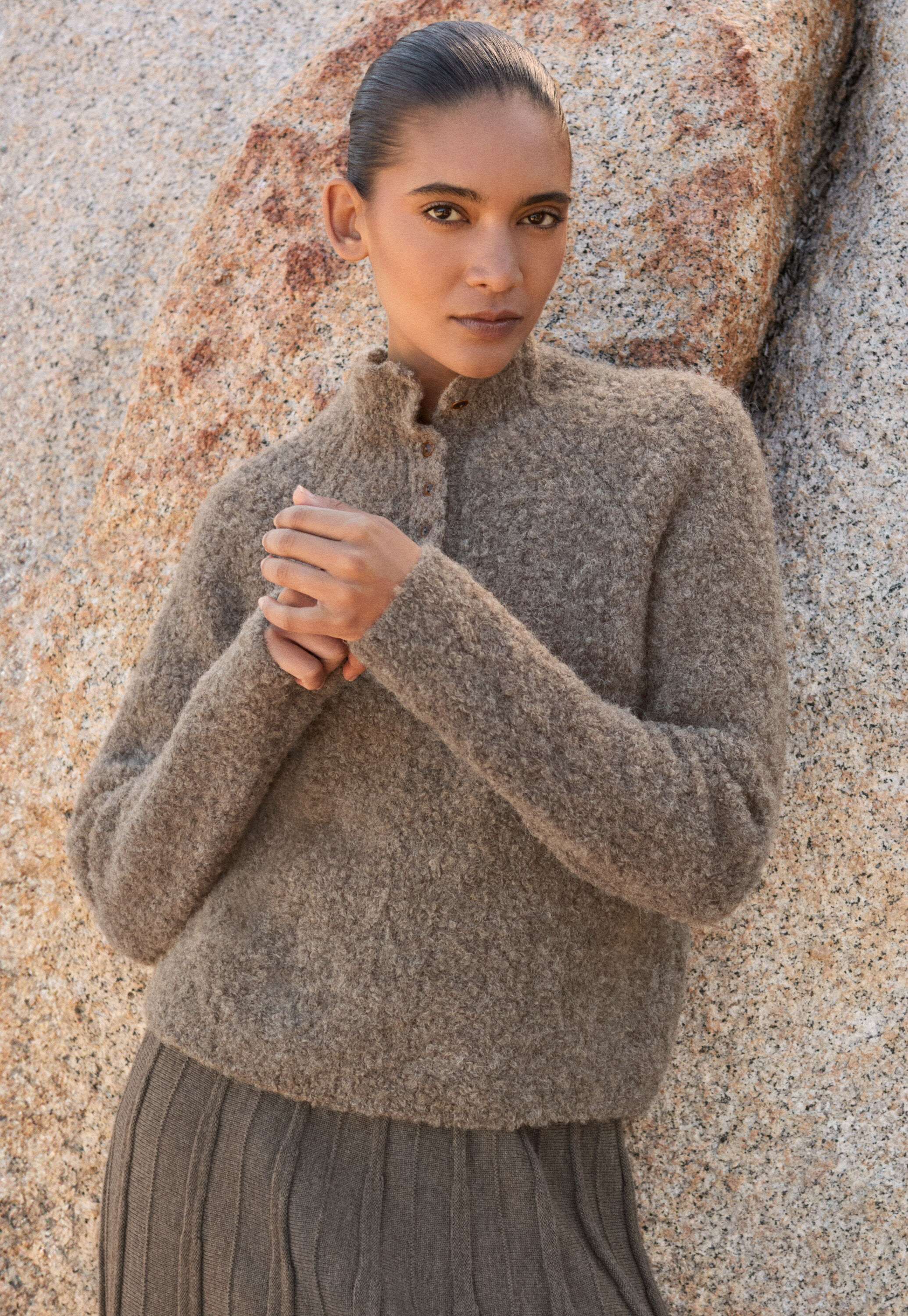 Pullover mit gekn&ouml;pftem Kragen