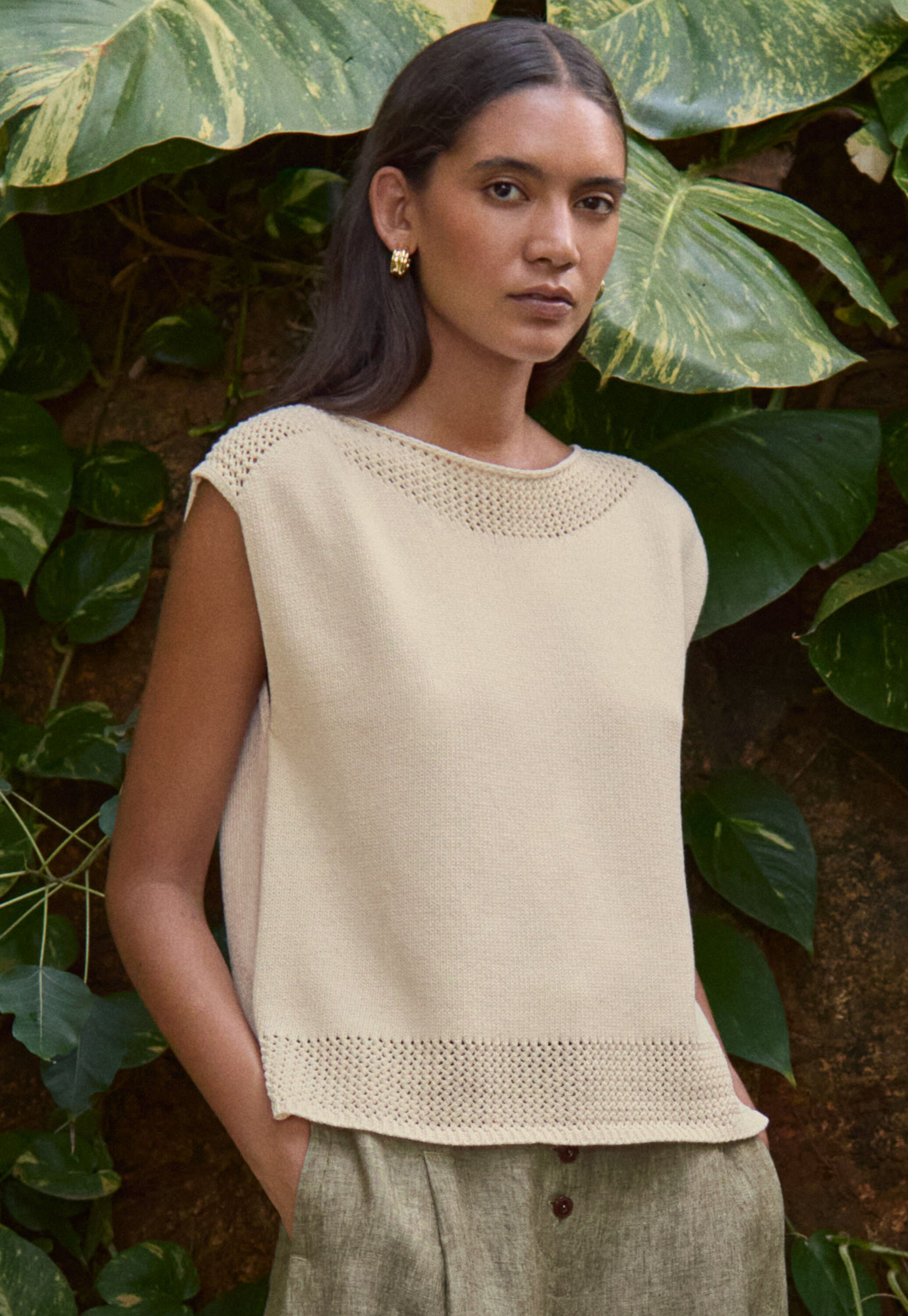 Pullover mit H&auml;keldetail