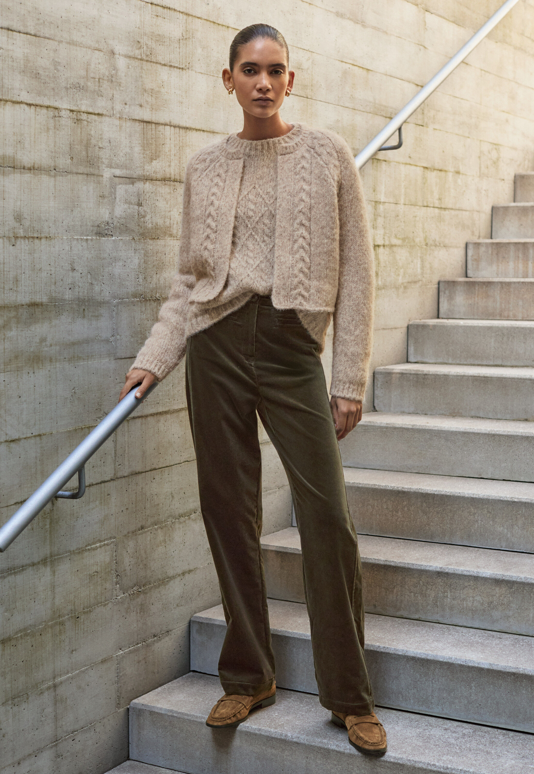 Cardigan mit Zopfmuster