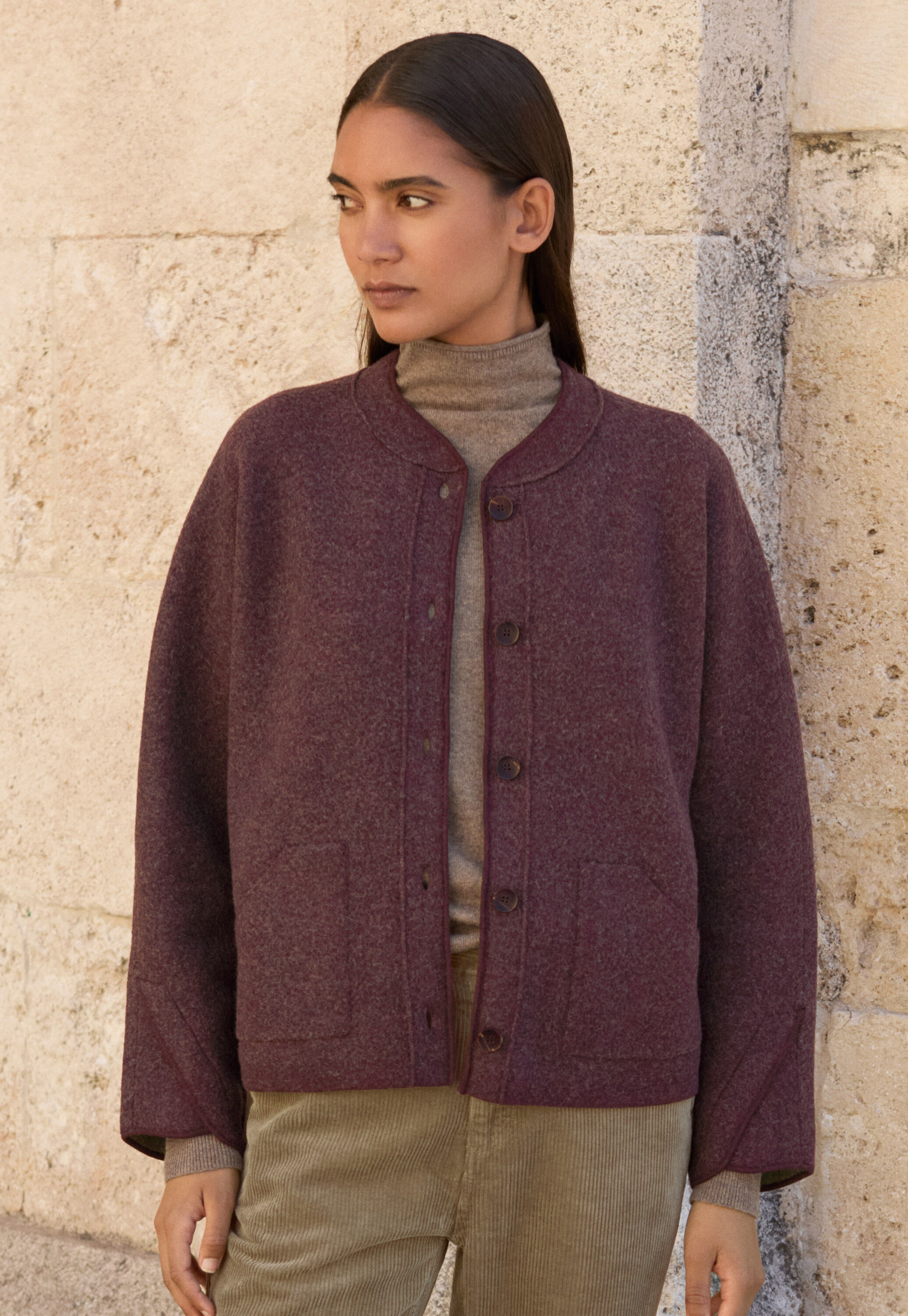 Dolman-Jacke, Aubergine, large