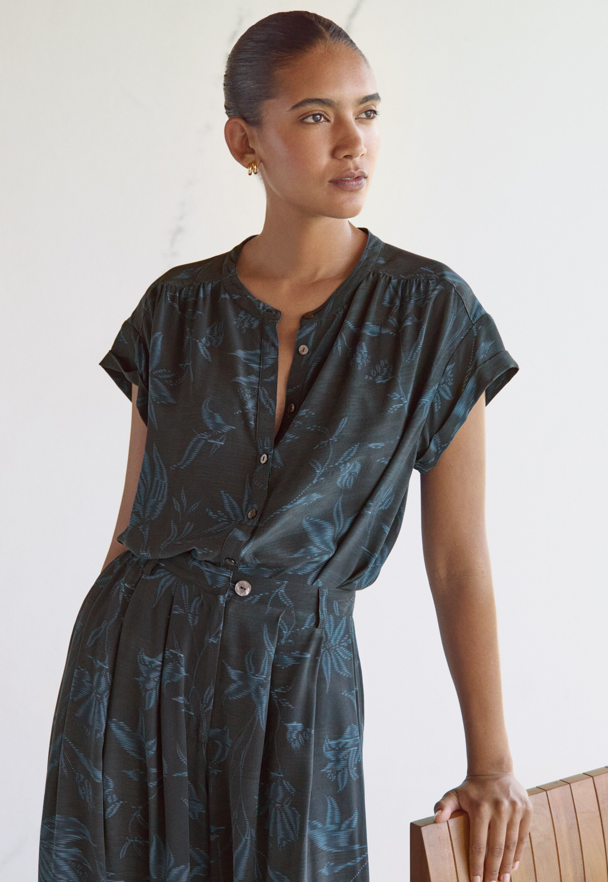 Bedruckte kastige Bluse