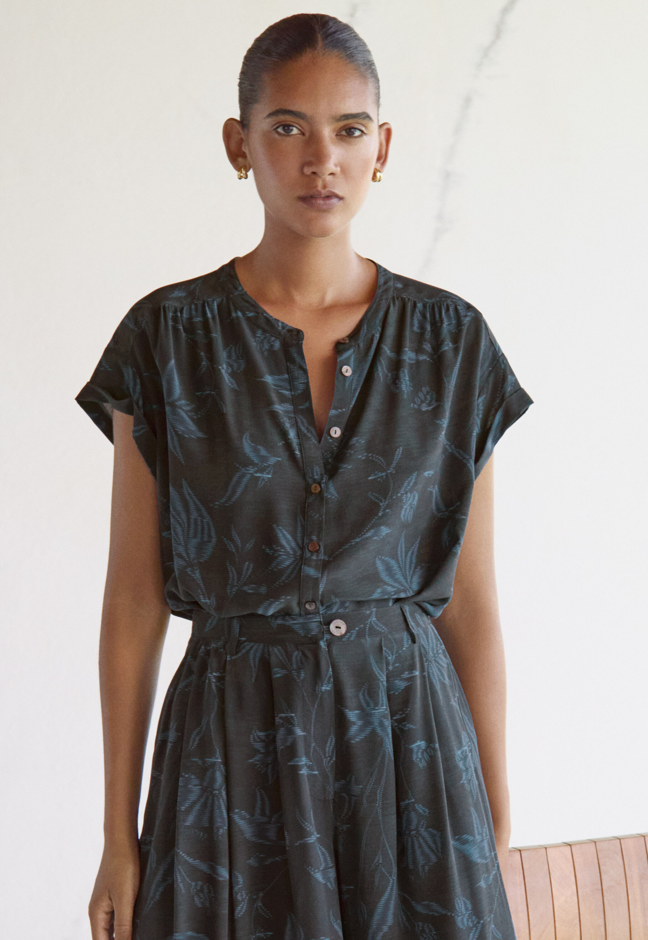 Bedruckte kastige Bluse