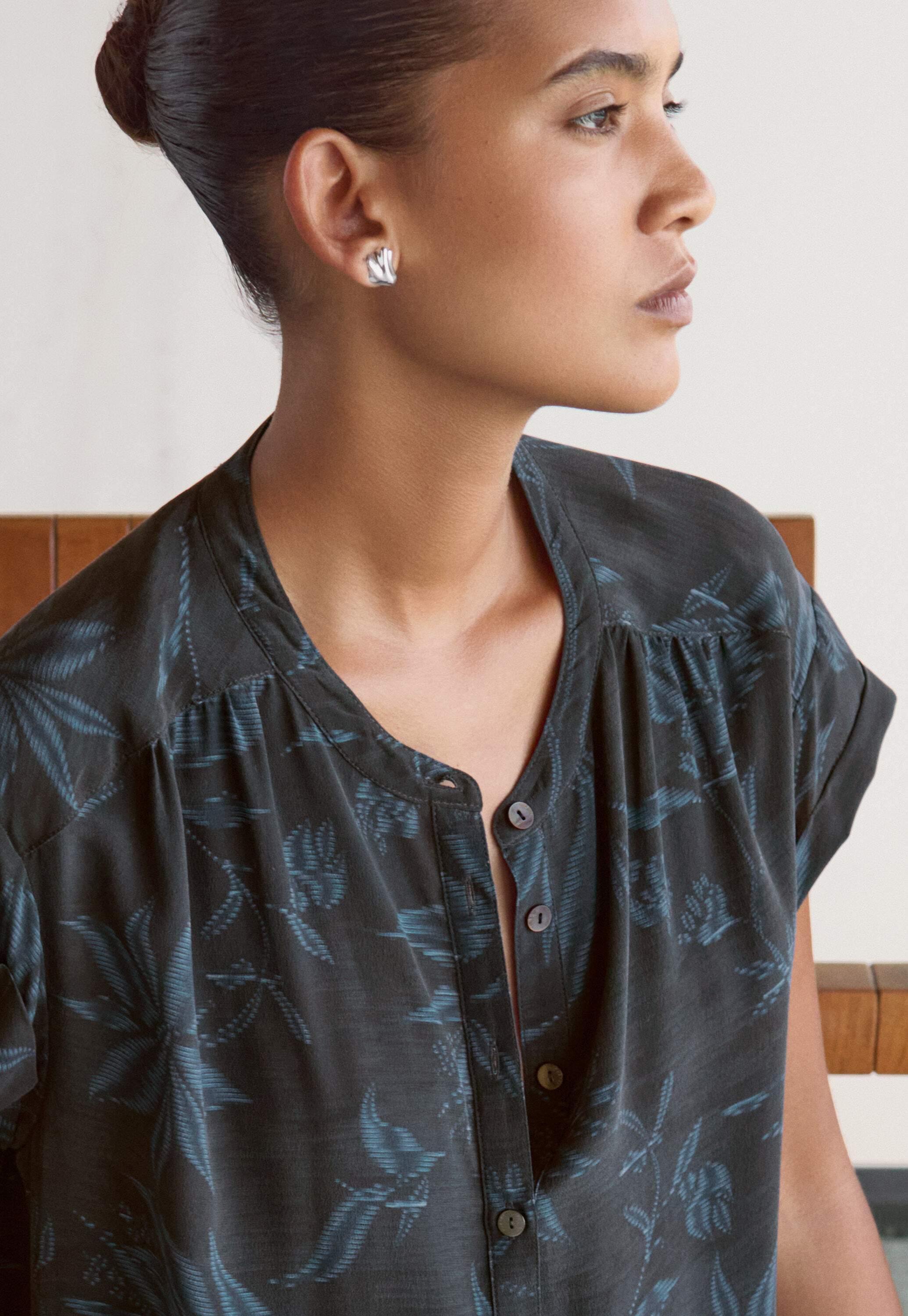 Bedruckte kastige Bluse