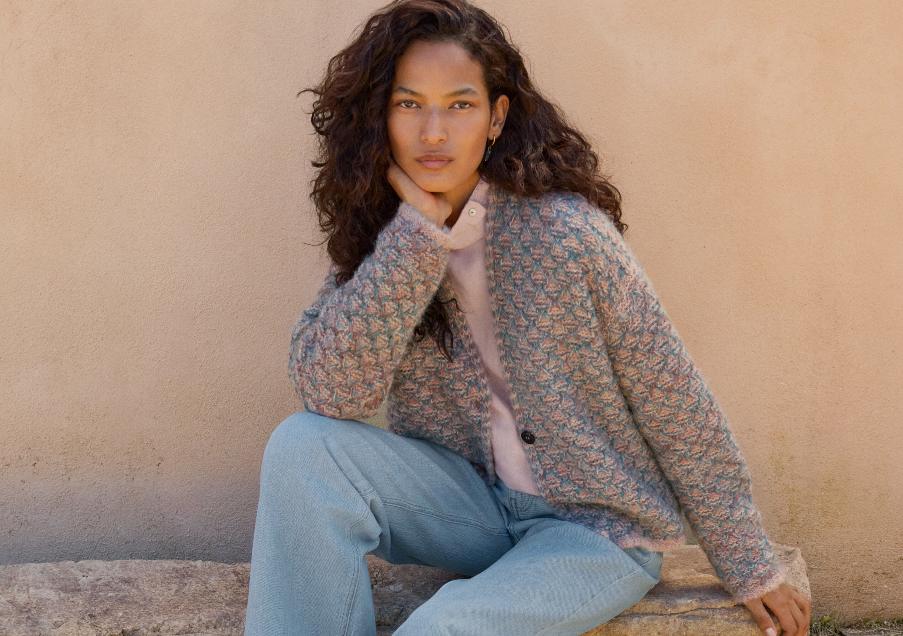 Wabenmuster-Cardigan