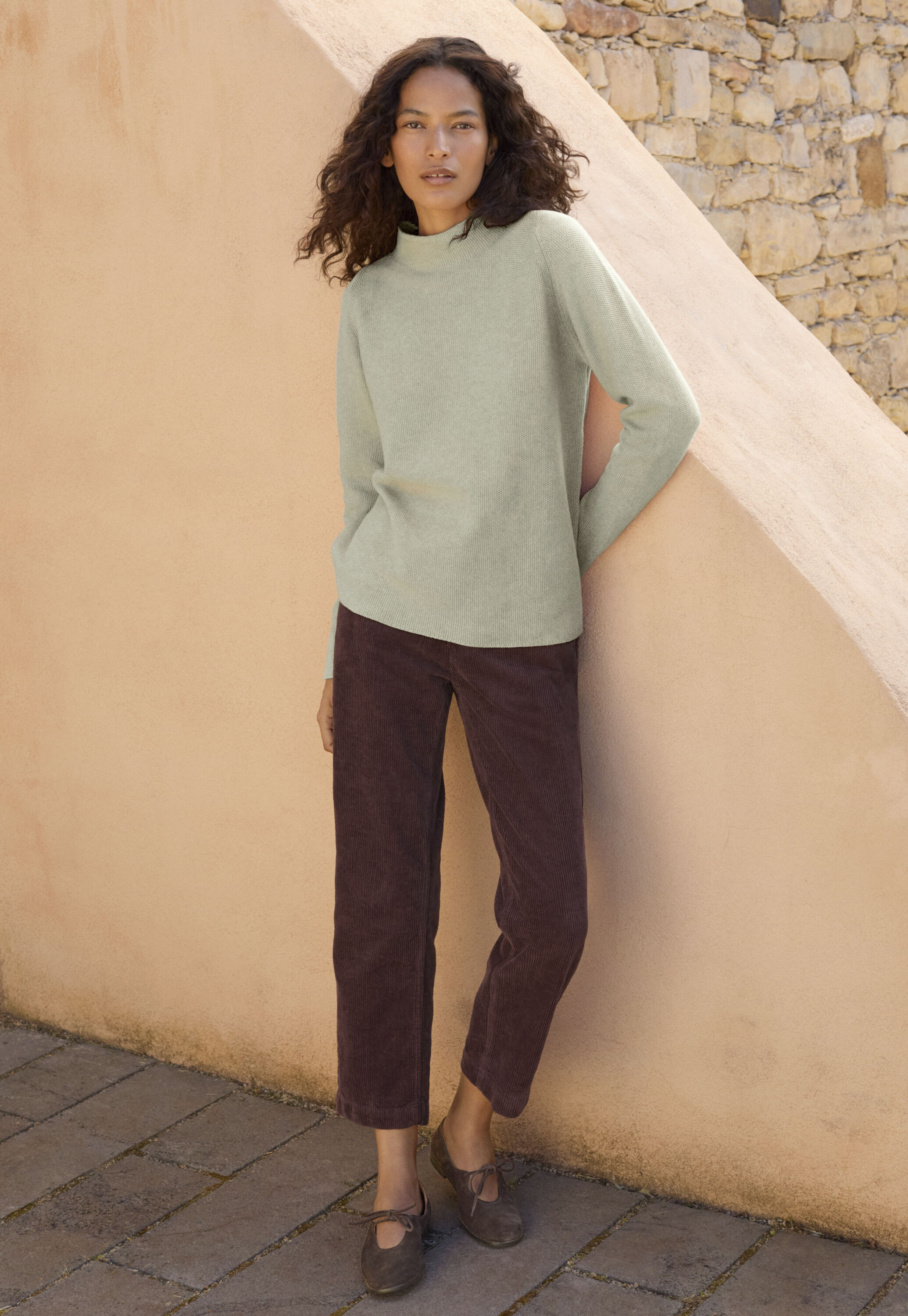 Trichterkragen-Pullover, Frostiges Salbei, large