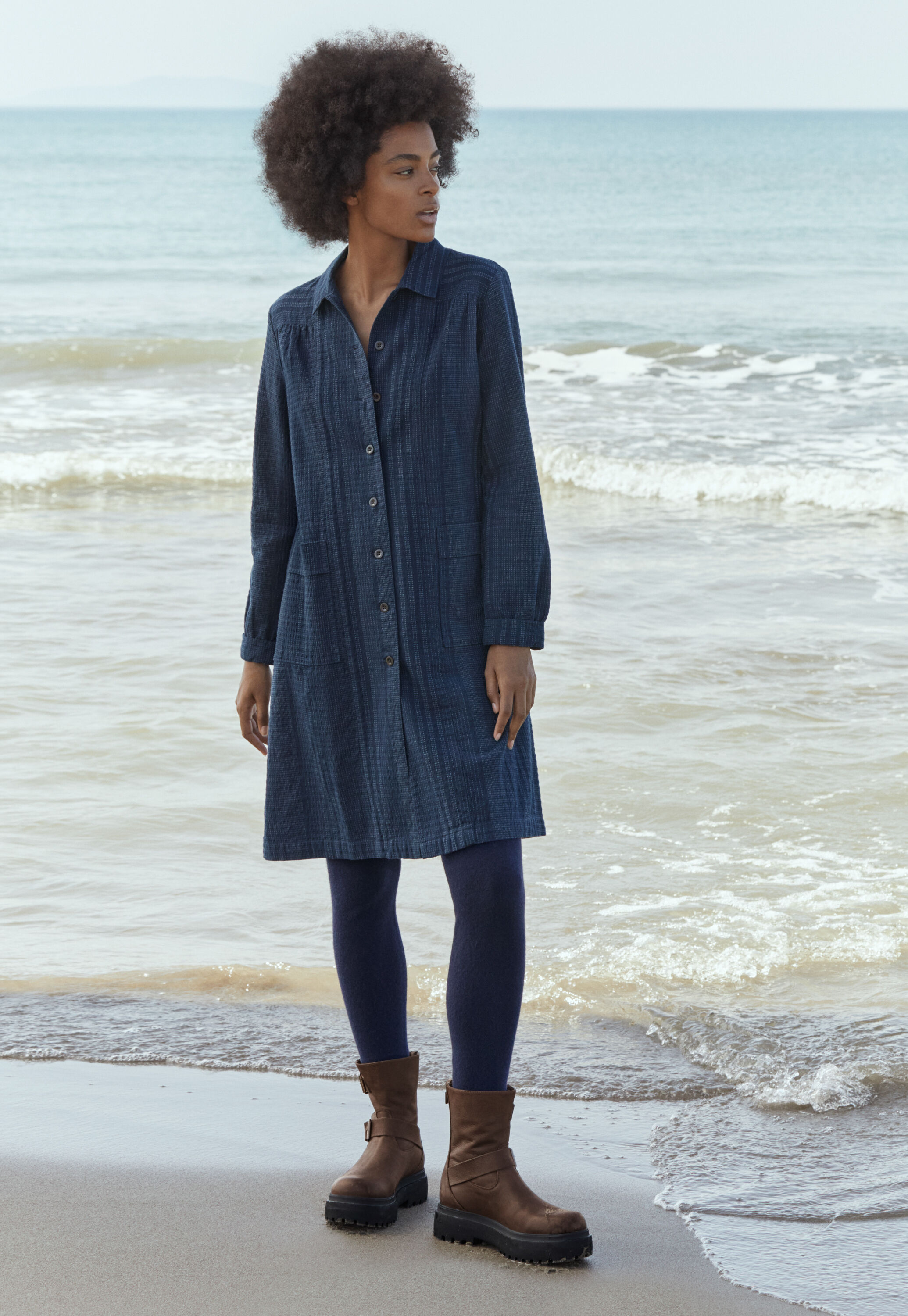Gestreiftes Hemdblusenkleid