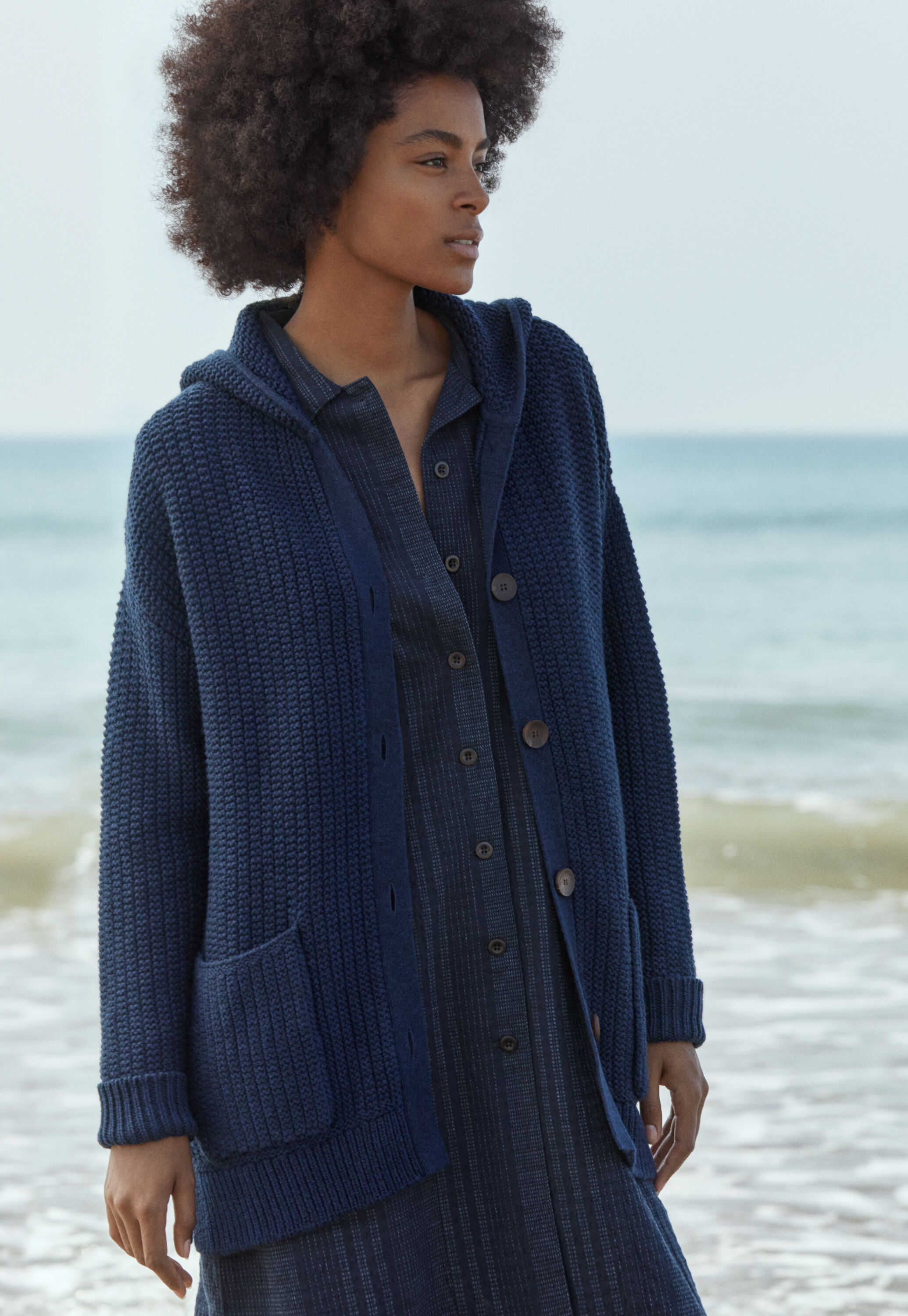 Gestrickte Kapuzenjacke