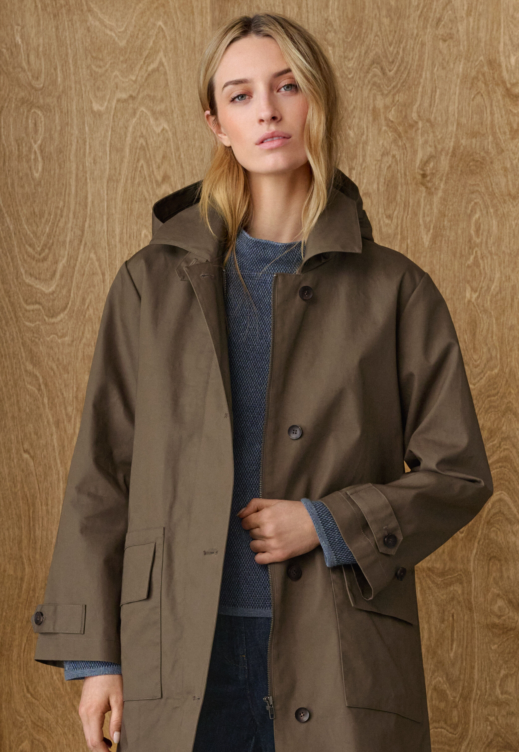 Trenchcoat mit Kapuze