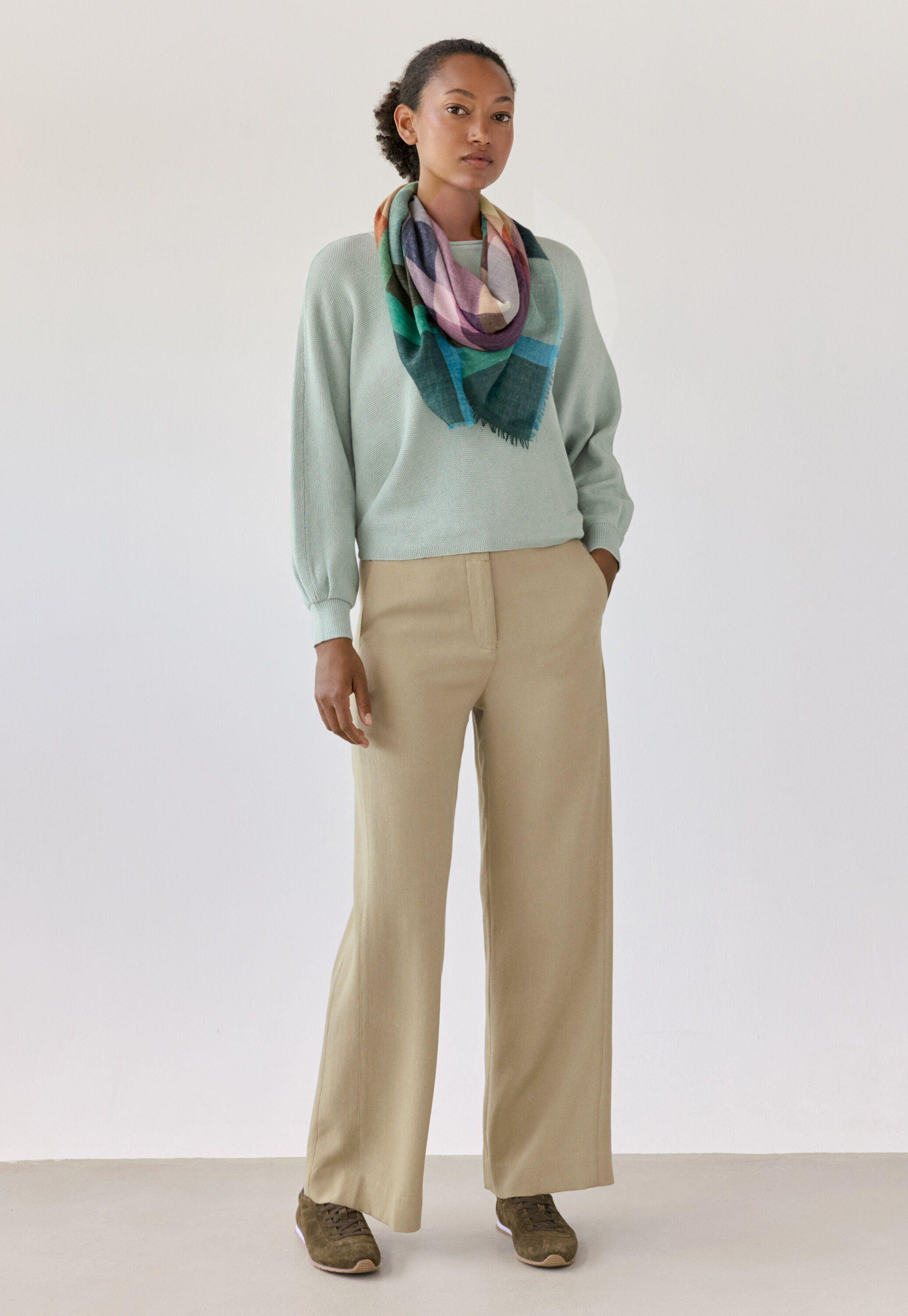 Perlmuster-Dolman-Pullover, Gewaschenes Aqua, large