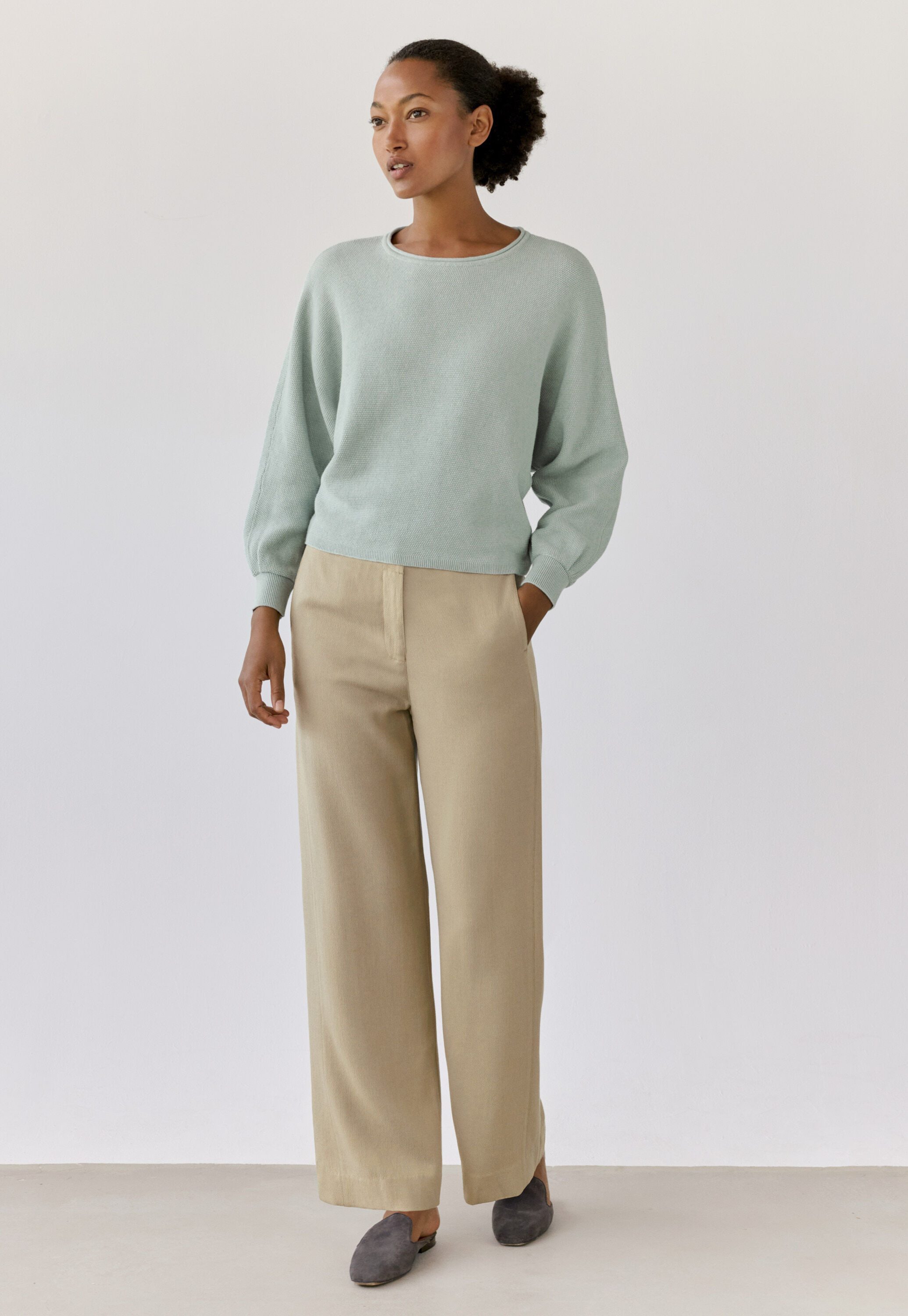 Perlmuster-Dolman-Pullover