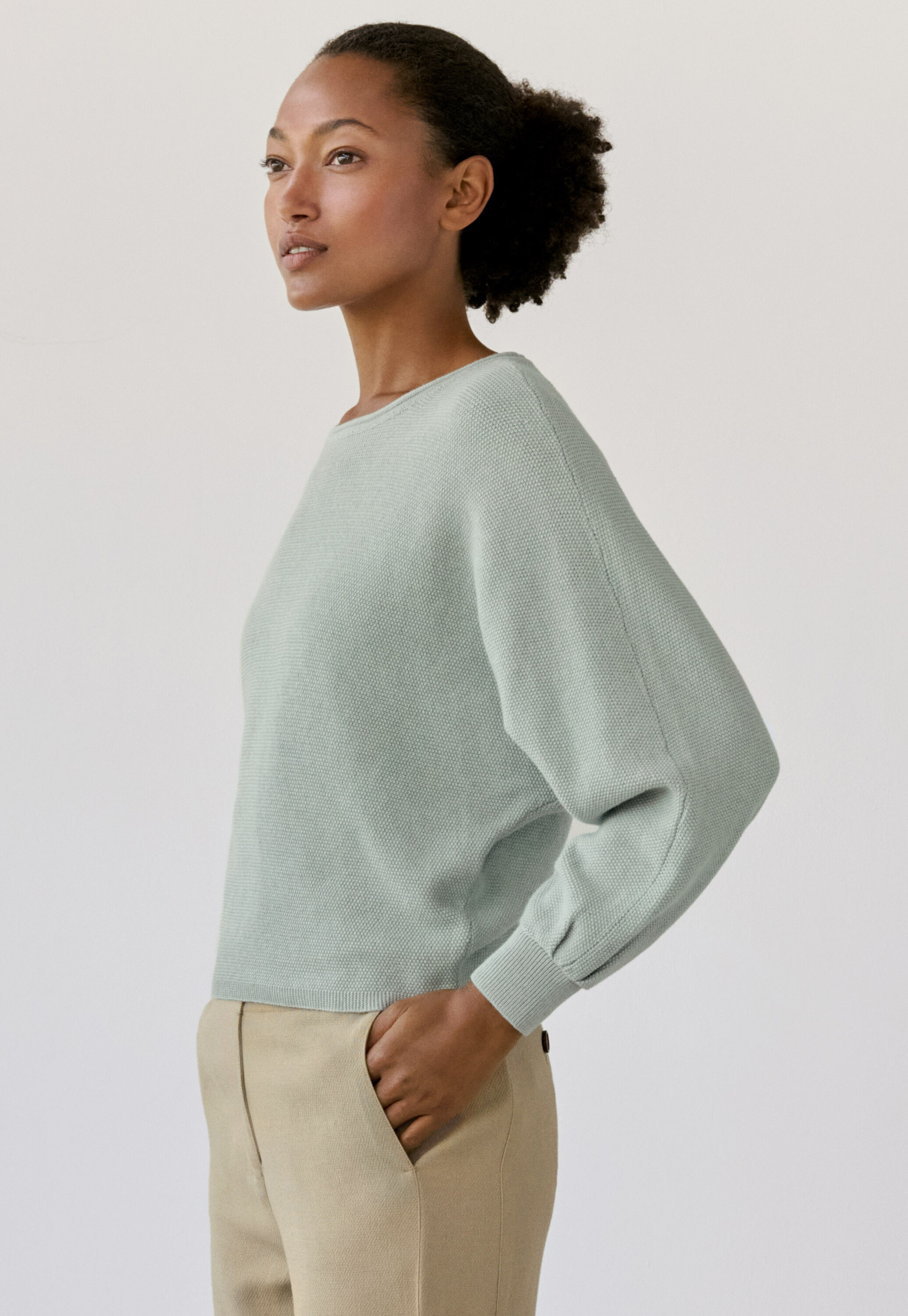 Perlmuster-Dolman-Pullover