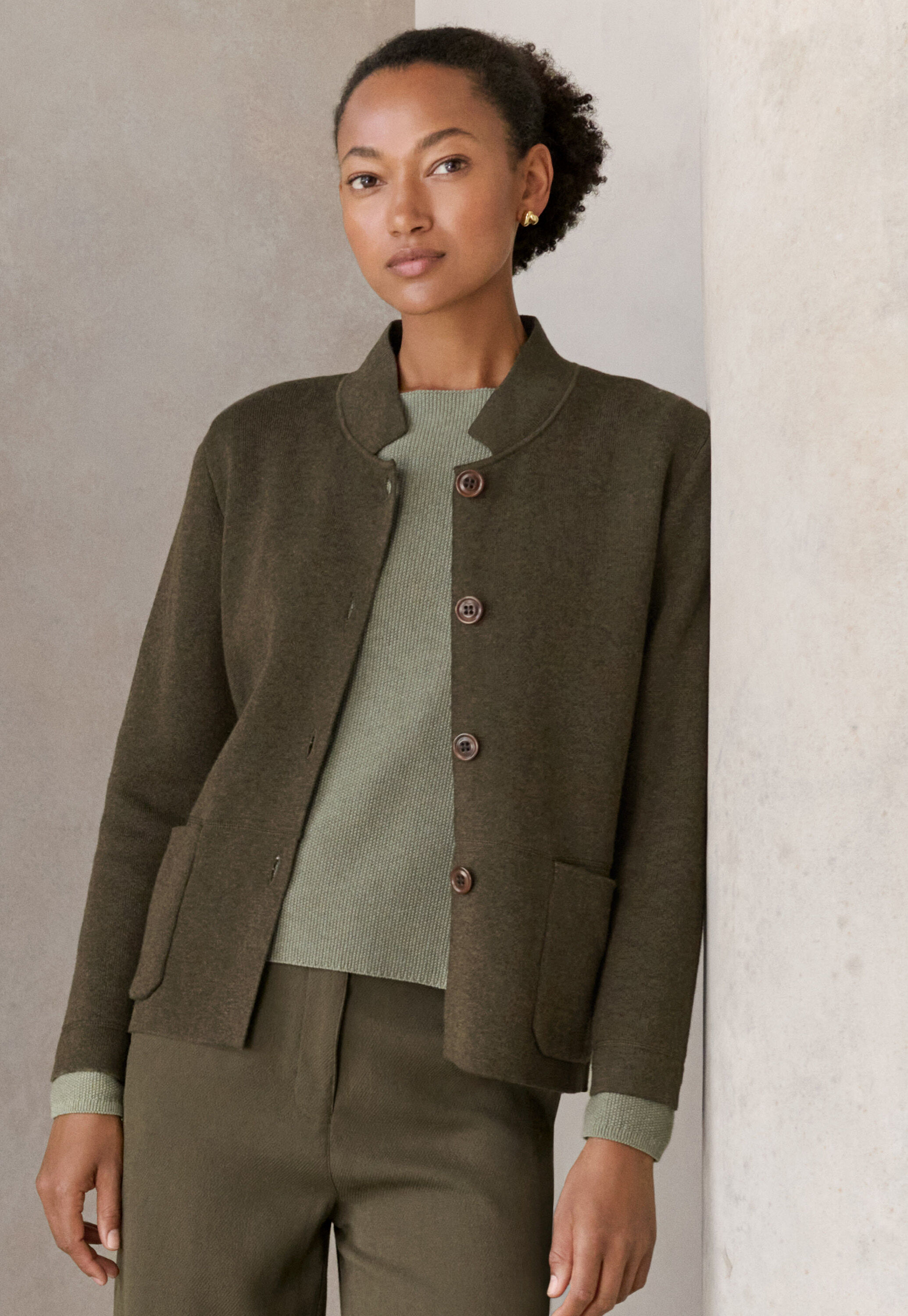 Doppelt gestrickte Jacke