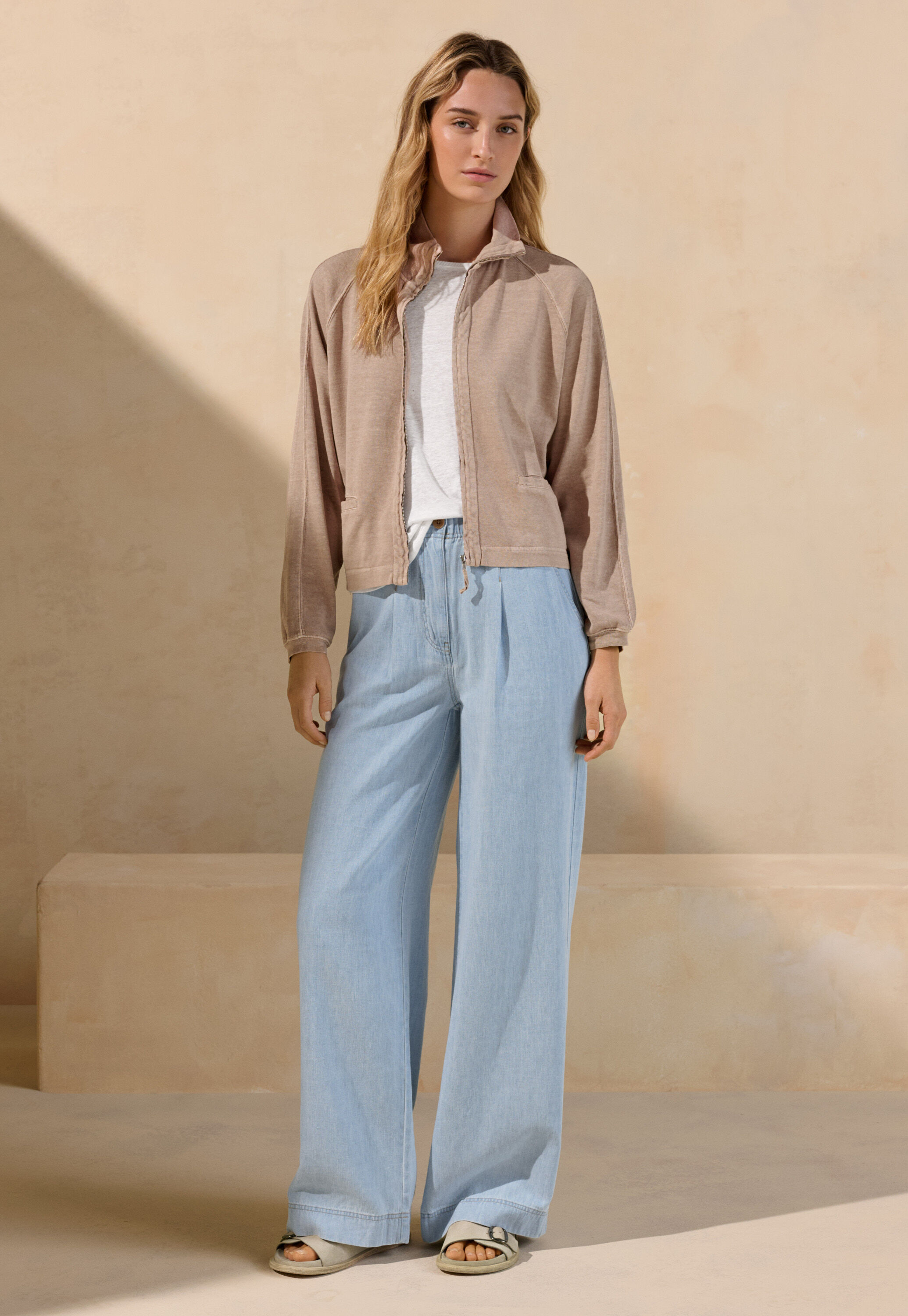 Indigo-gef&auml;rbte weite Hose, Blasses Denimblau, large