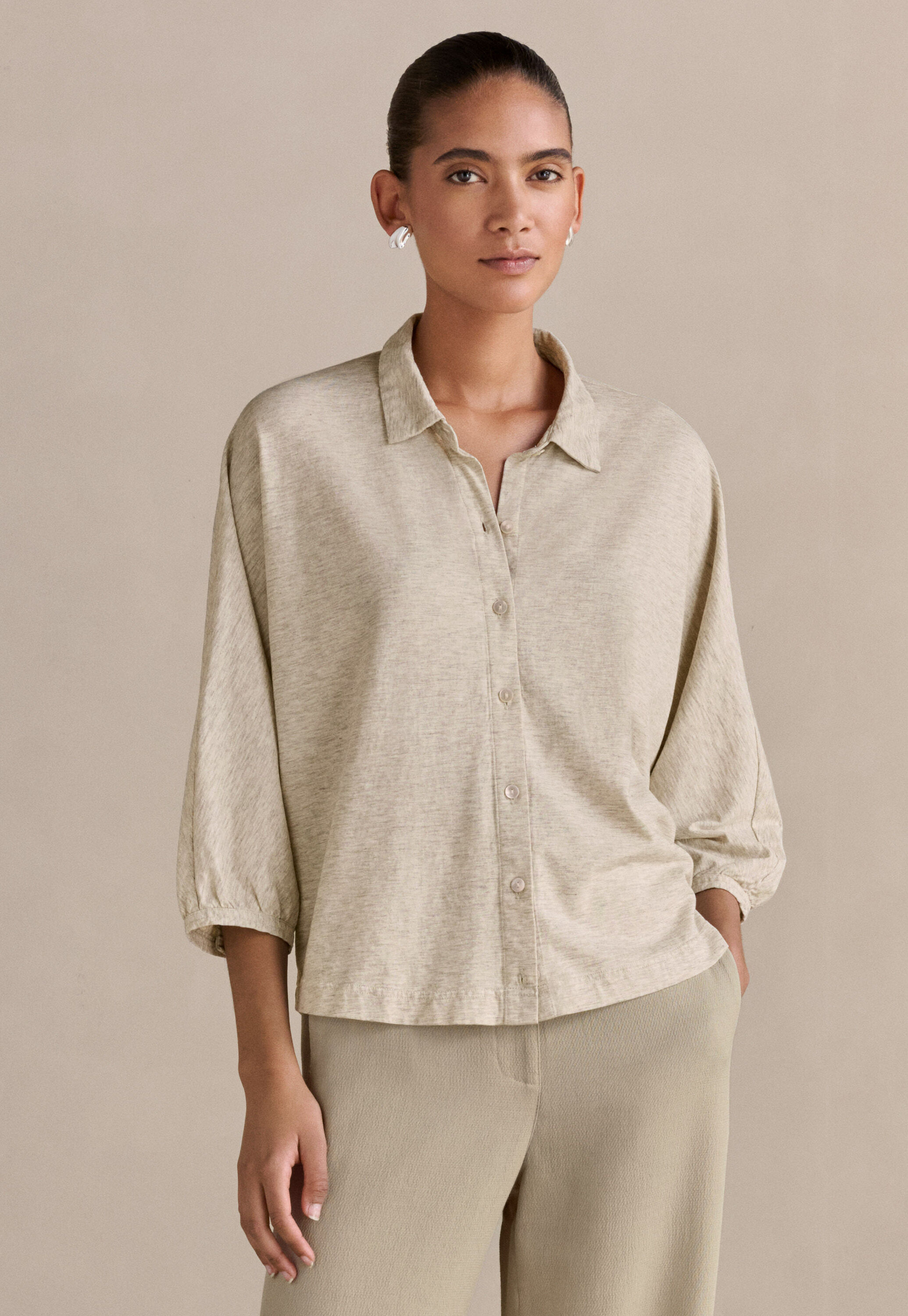Jersey-Bluse
