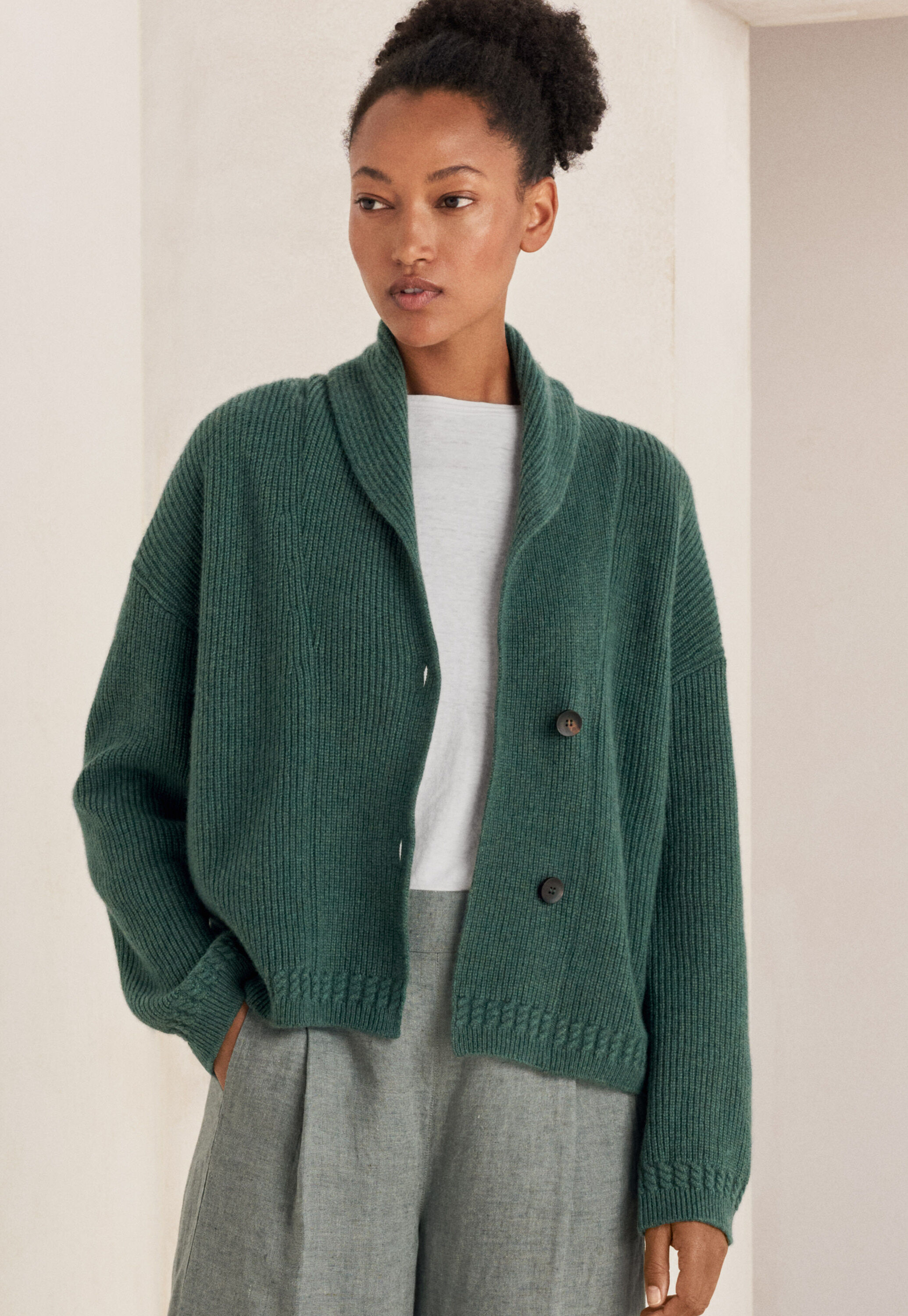 Cardigan mit Schalkragen