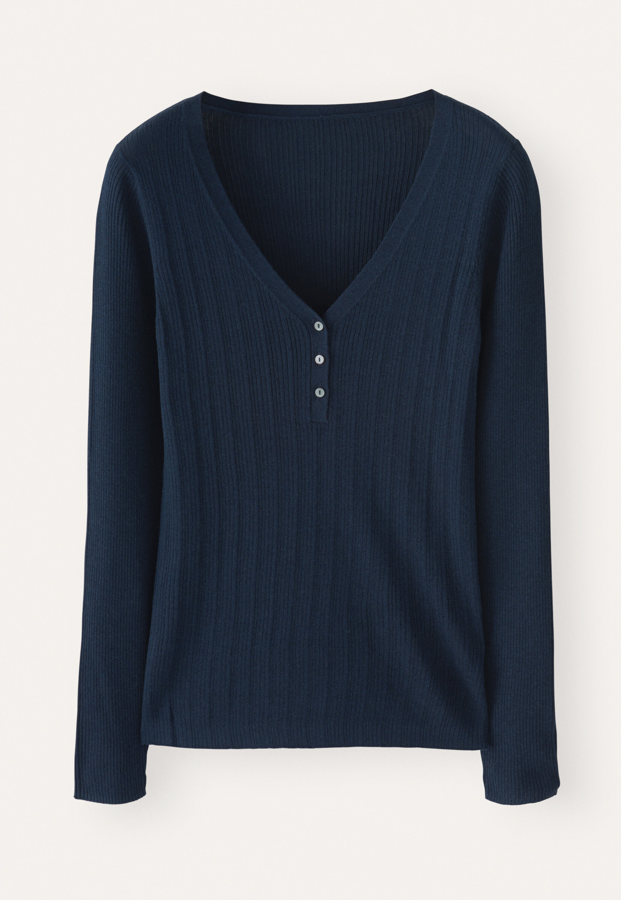 Ripppullover mit V-Ausschnitt