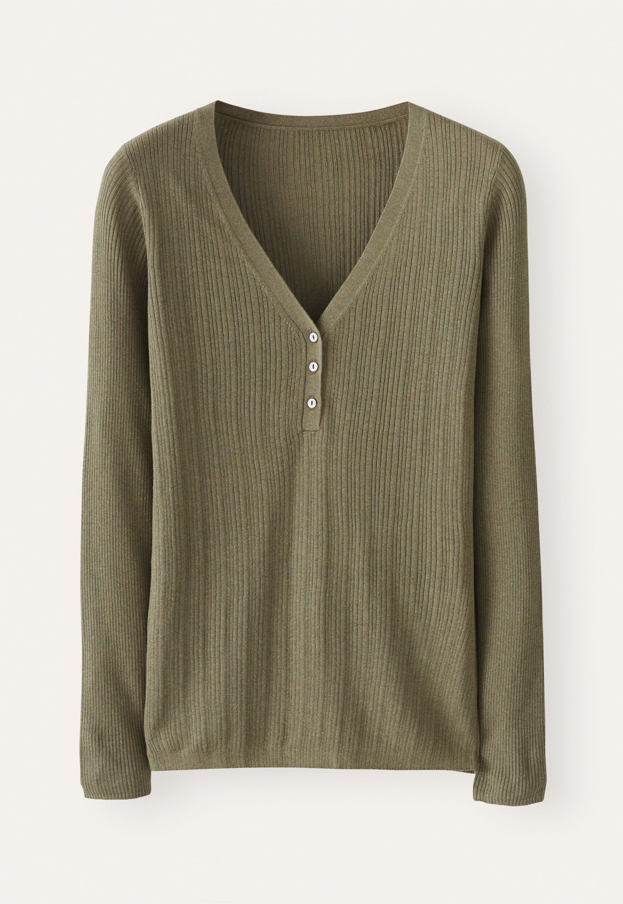Ripppullover mit V-Ausschnitt