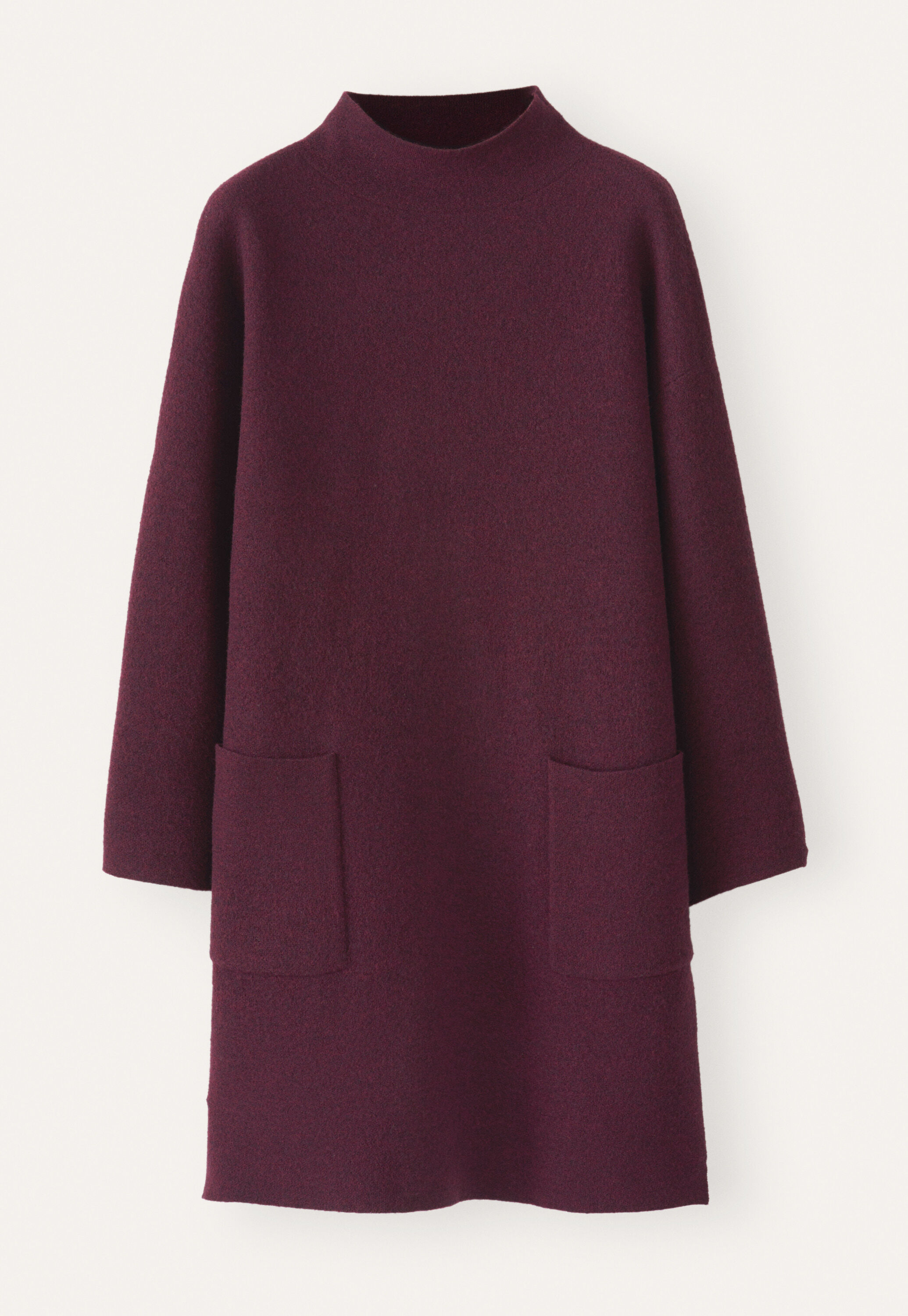 Kleid mit aufgesetzten Taschen, Aubergine, large