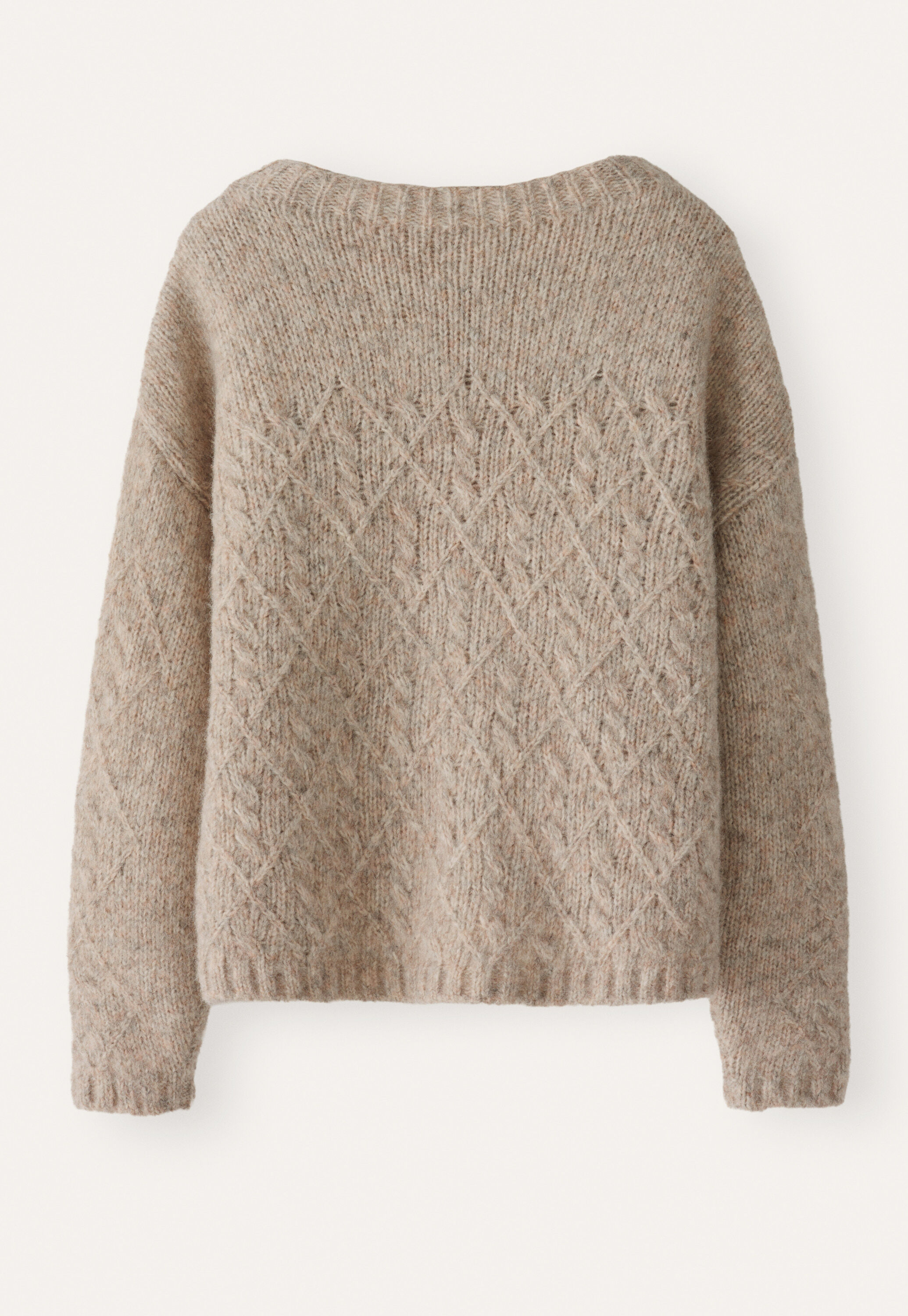 Zopfmuster-Pullover