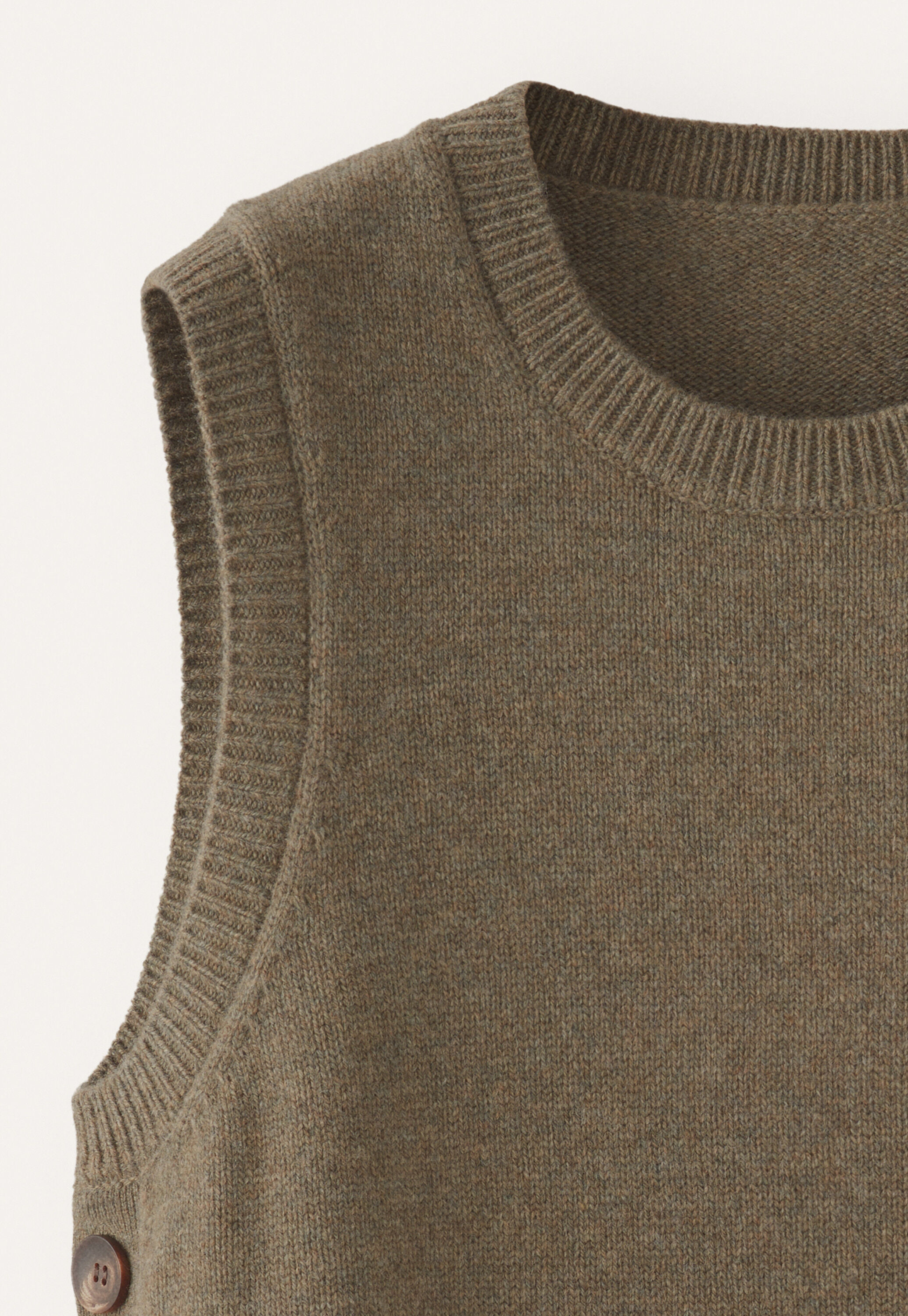 &Auml;rmelloser Pullover, Khaki, large