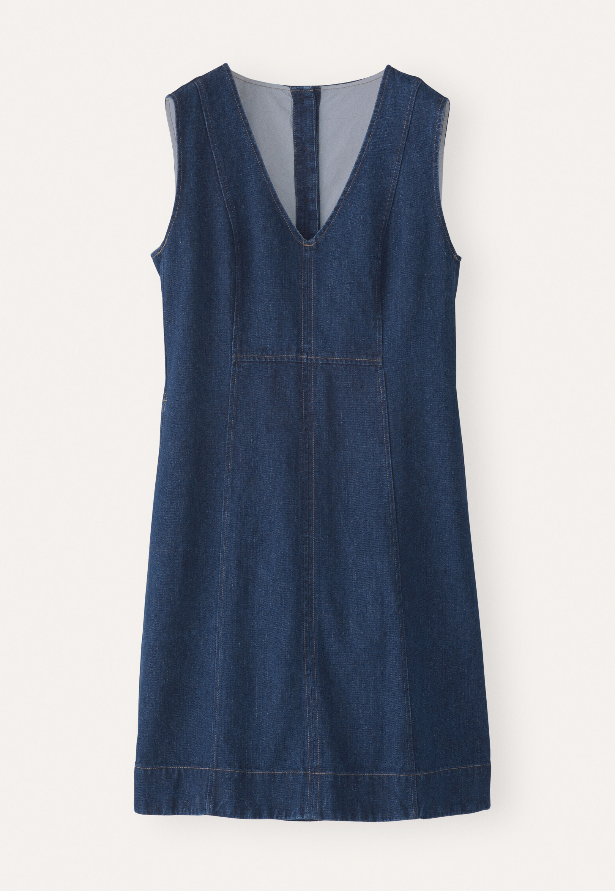 &Auml;rmelloses Indigo-Kleid, Dunkles Denimblau, large