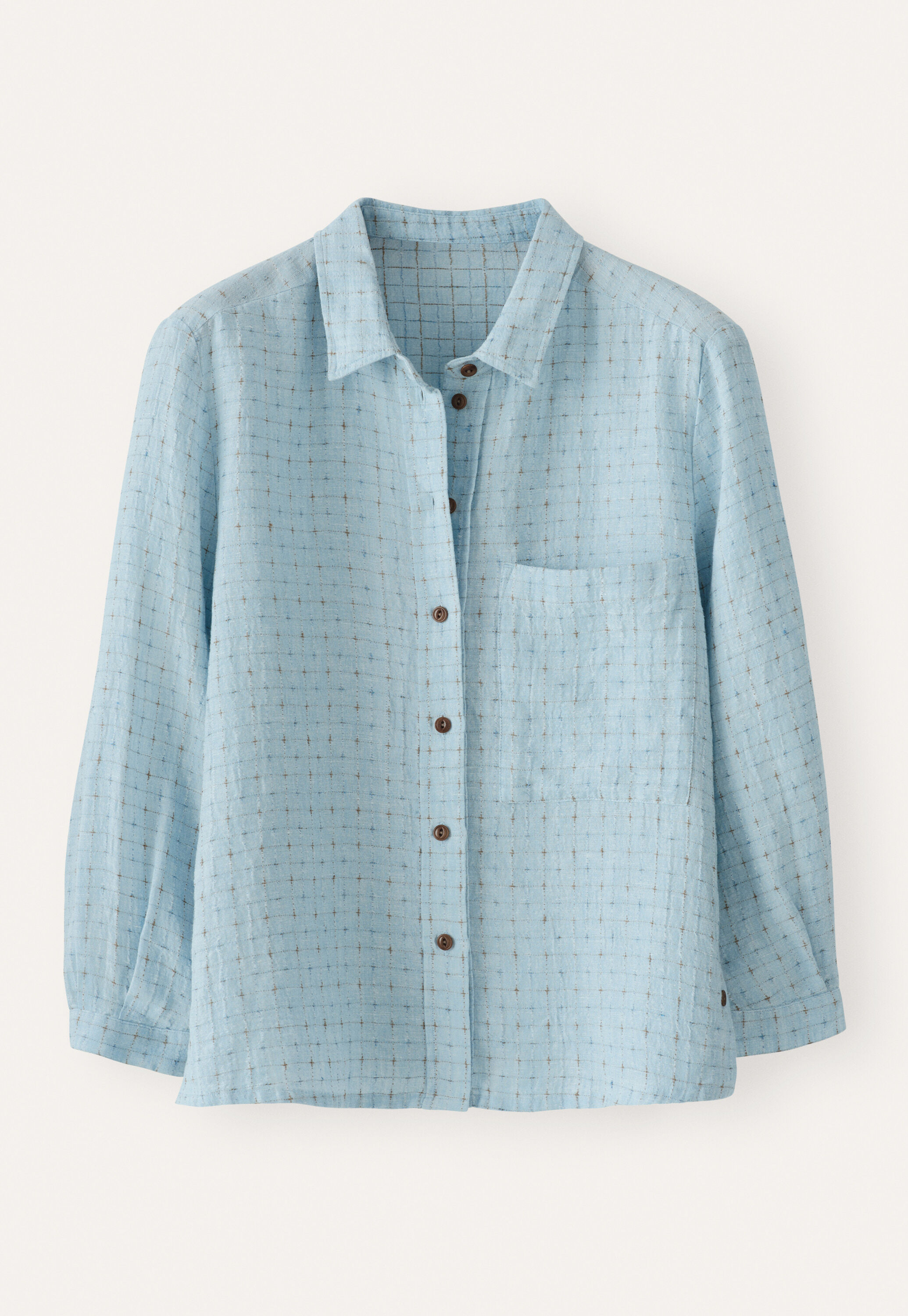 Bluse mit eingewebtem Kreuzmuster