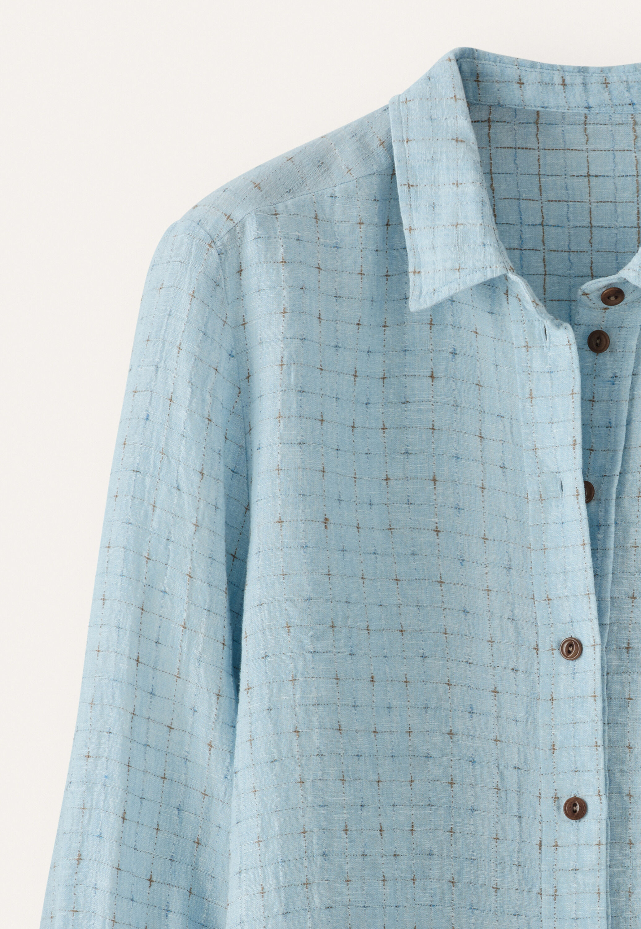 Bluse mit eingewebtem Kreuzmuster