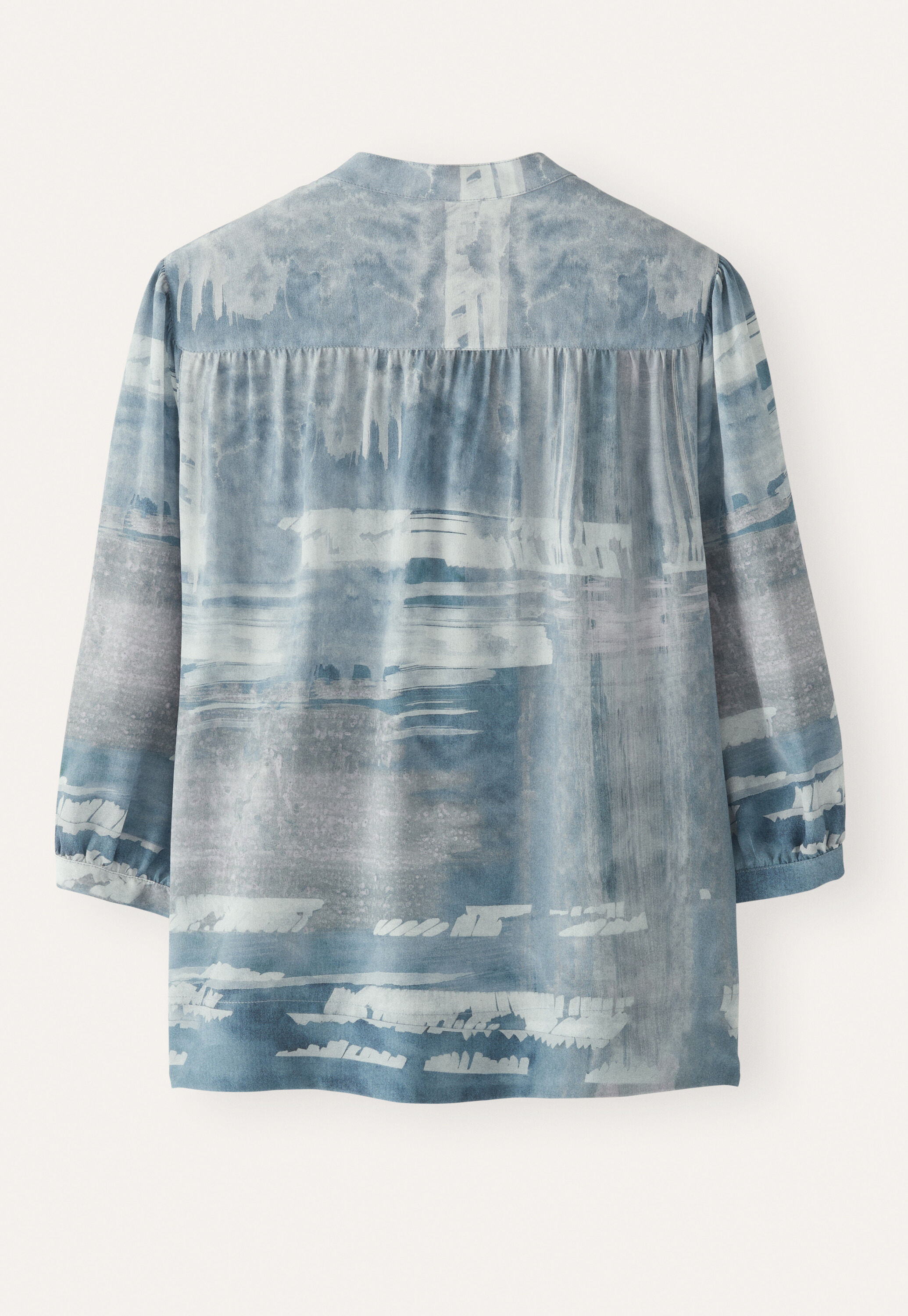 Bedruckte Bluse mit geraffter Passe