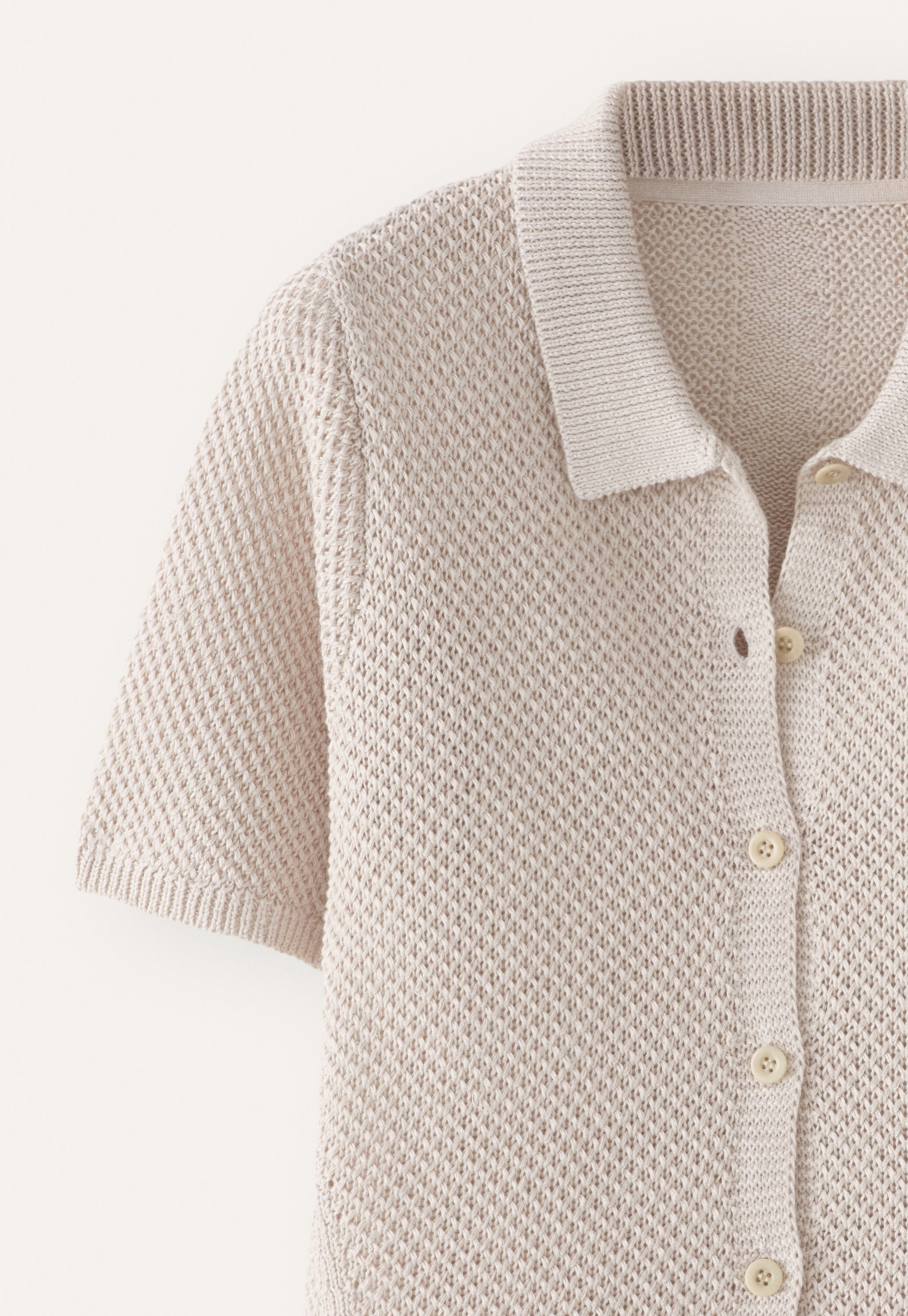 Cardigan mit Kragen im Perlmuster