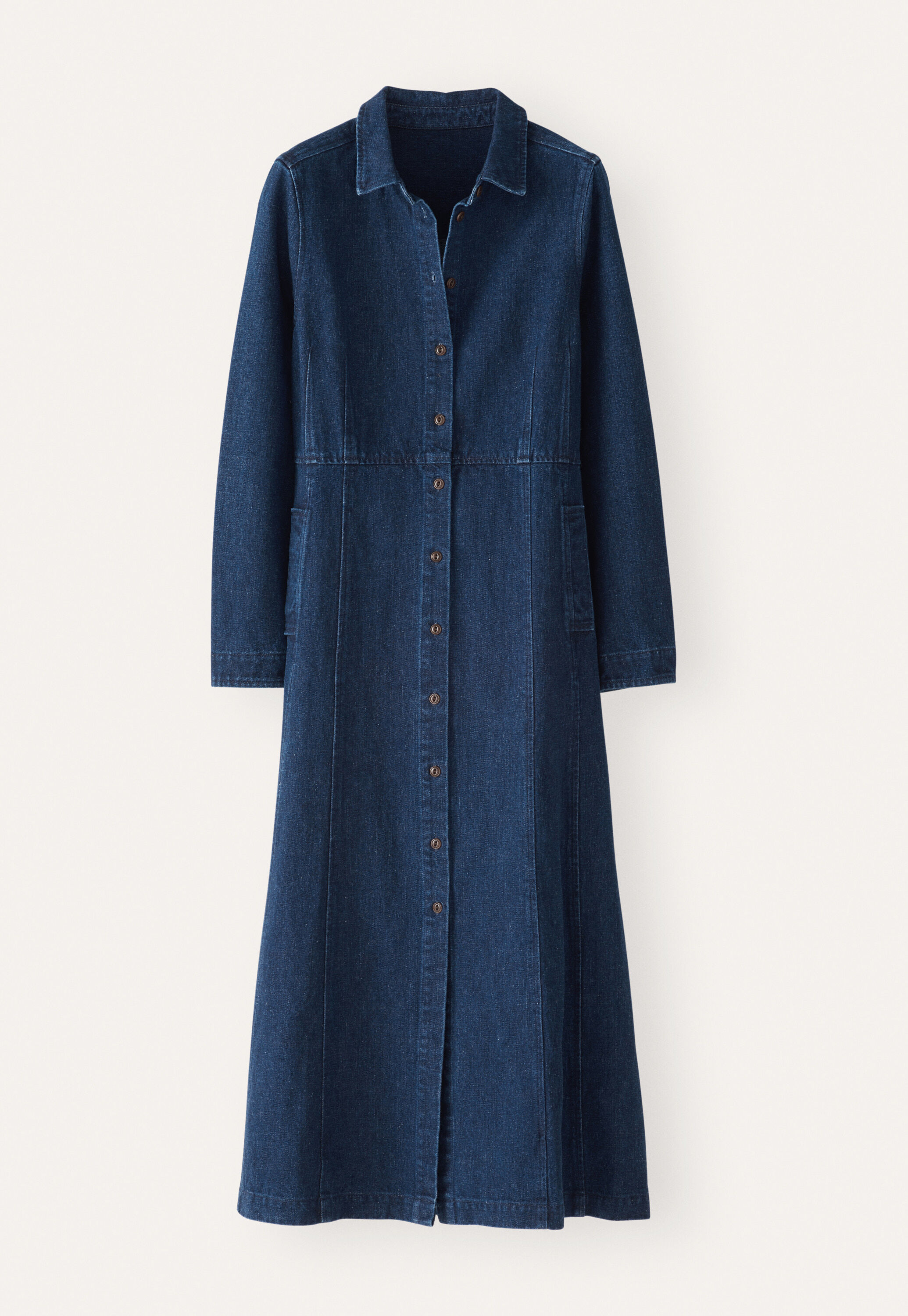 Indigo-gef&auml;rbtes Kleid mit Eins&auml;tzen