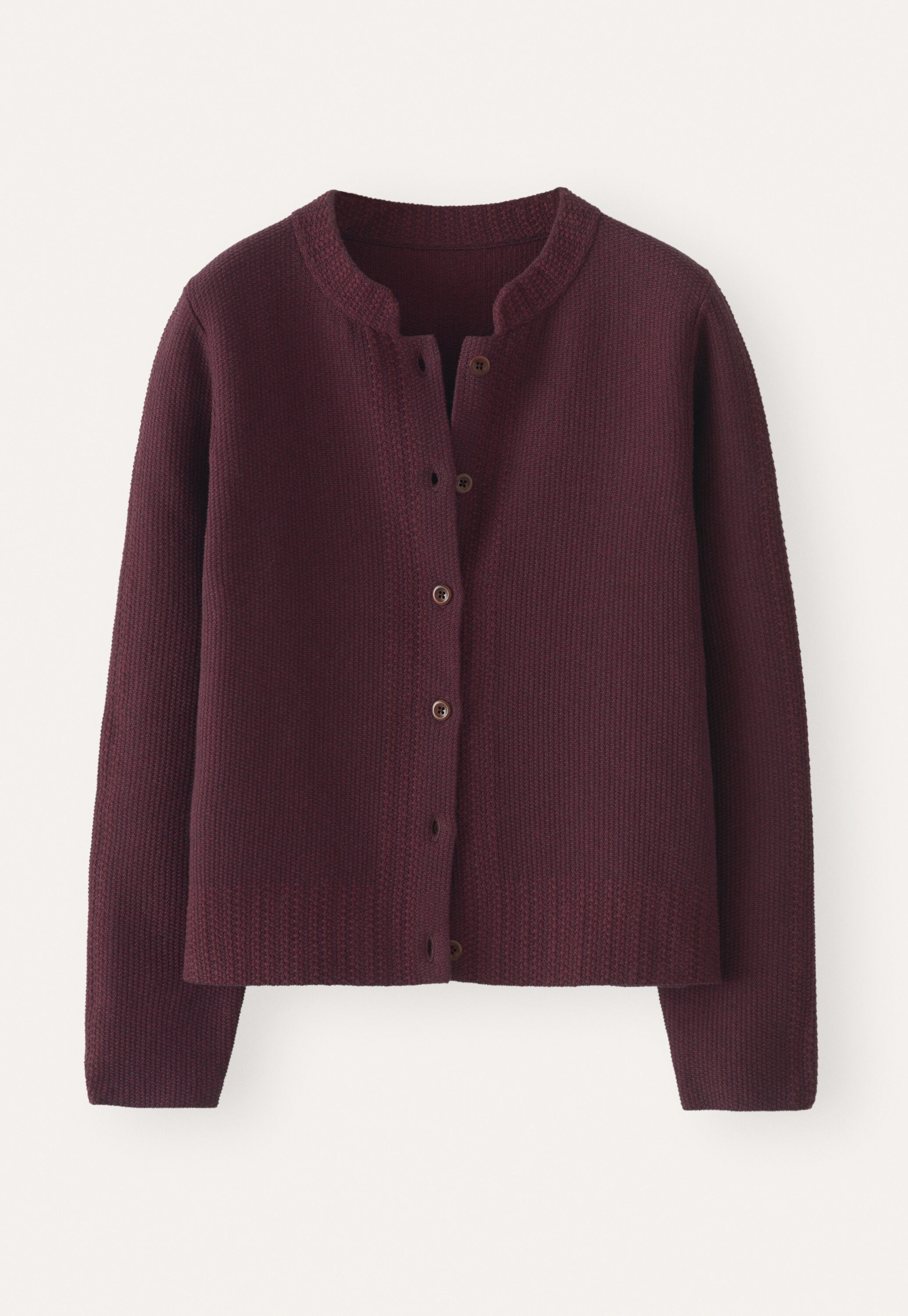 Inlaymuster-Cardigan, Brombeere, large
