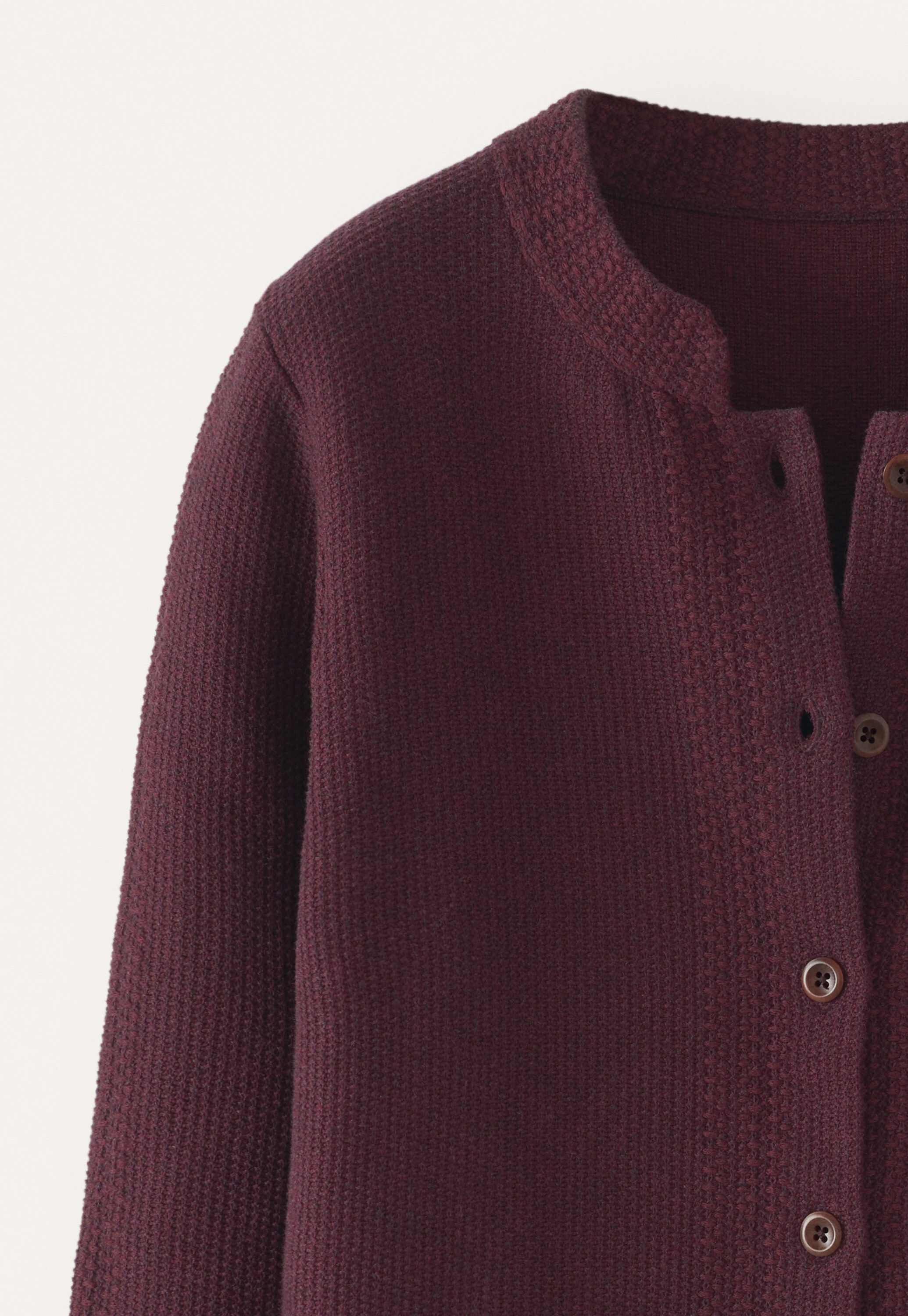 Inlaymuster-Cardigan, Brombeere, large