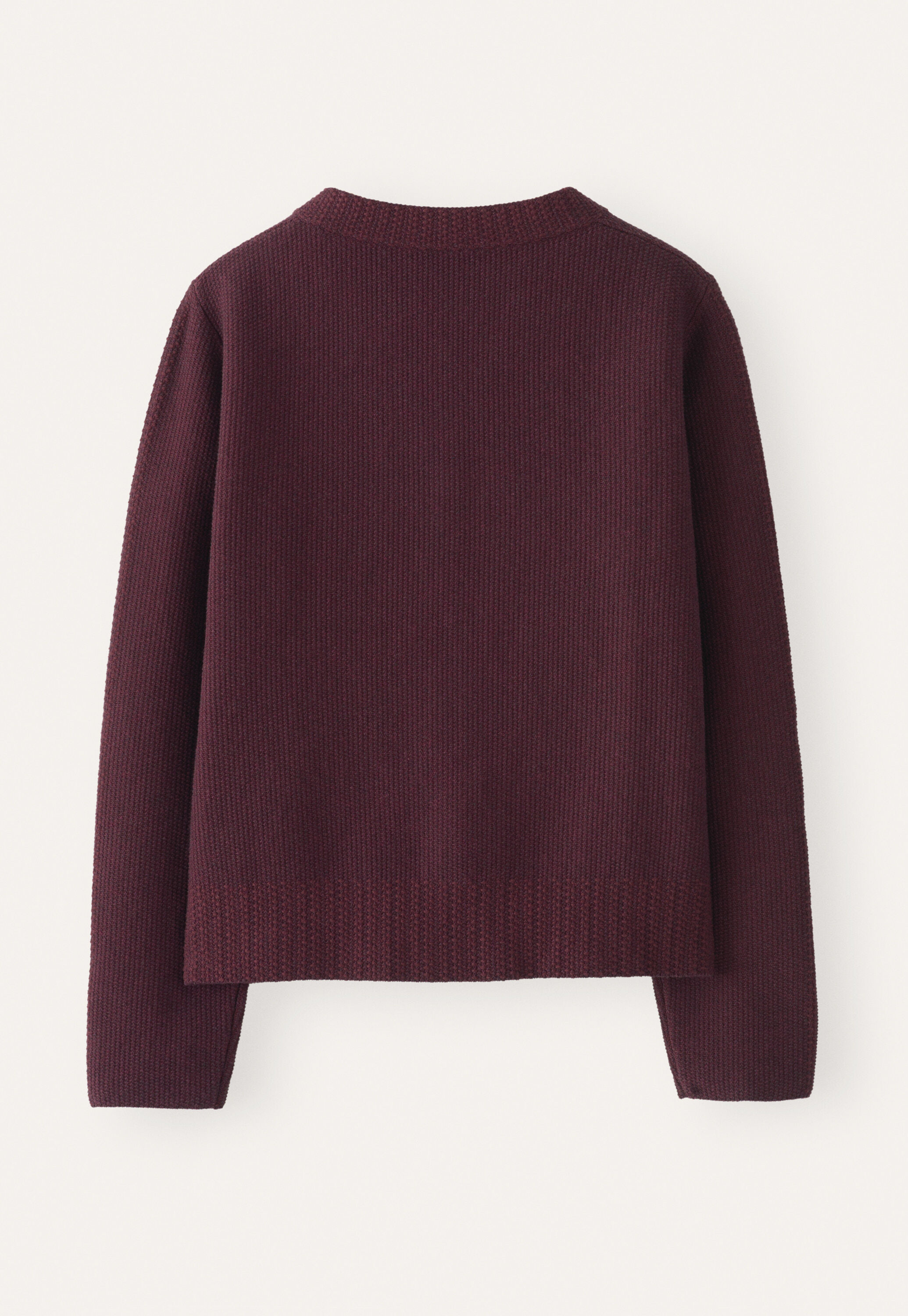 Inlaymuster-Cardigan, Brombeere, large