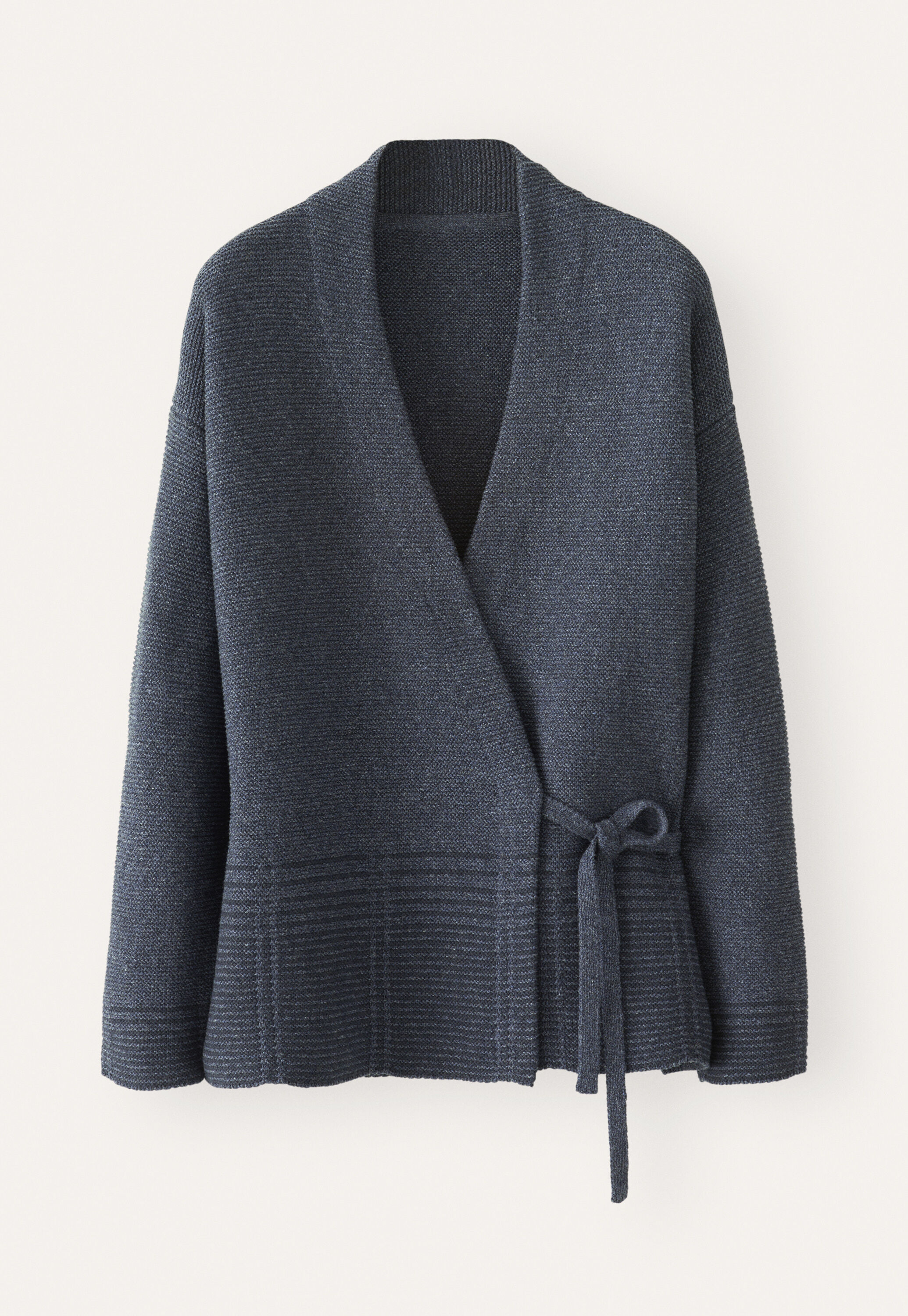 Kimono Cardigan im Karomuster, Dunkles Navy, large